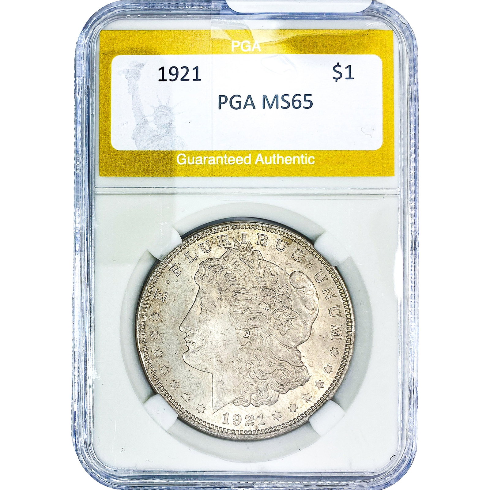 1921 Morgan Silver Dollar PGA MS65: 1921 Morgan Silver Dollar PGA MS65
