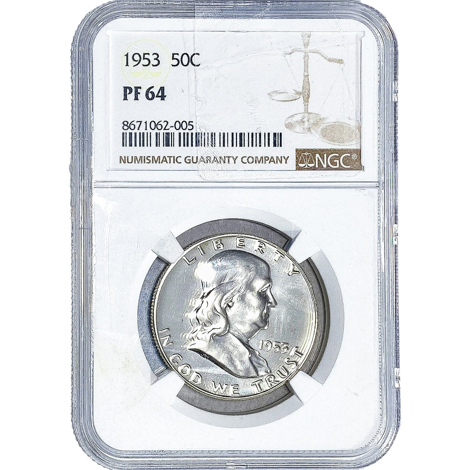 1953 Franklin Half Dollar NGC PF64: 1953 Franklin Half Dollar NGC PF64