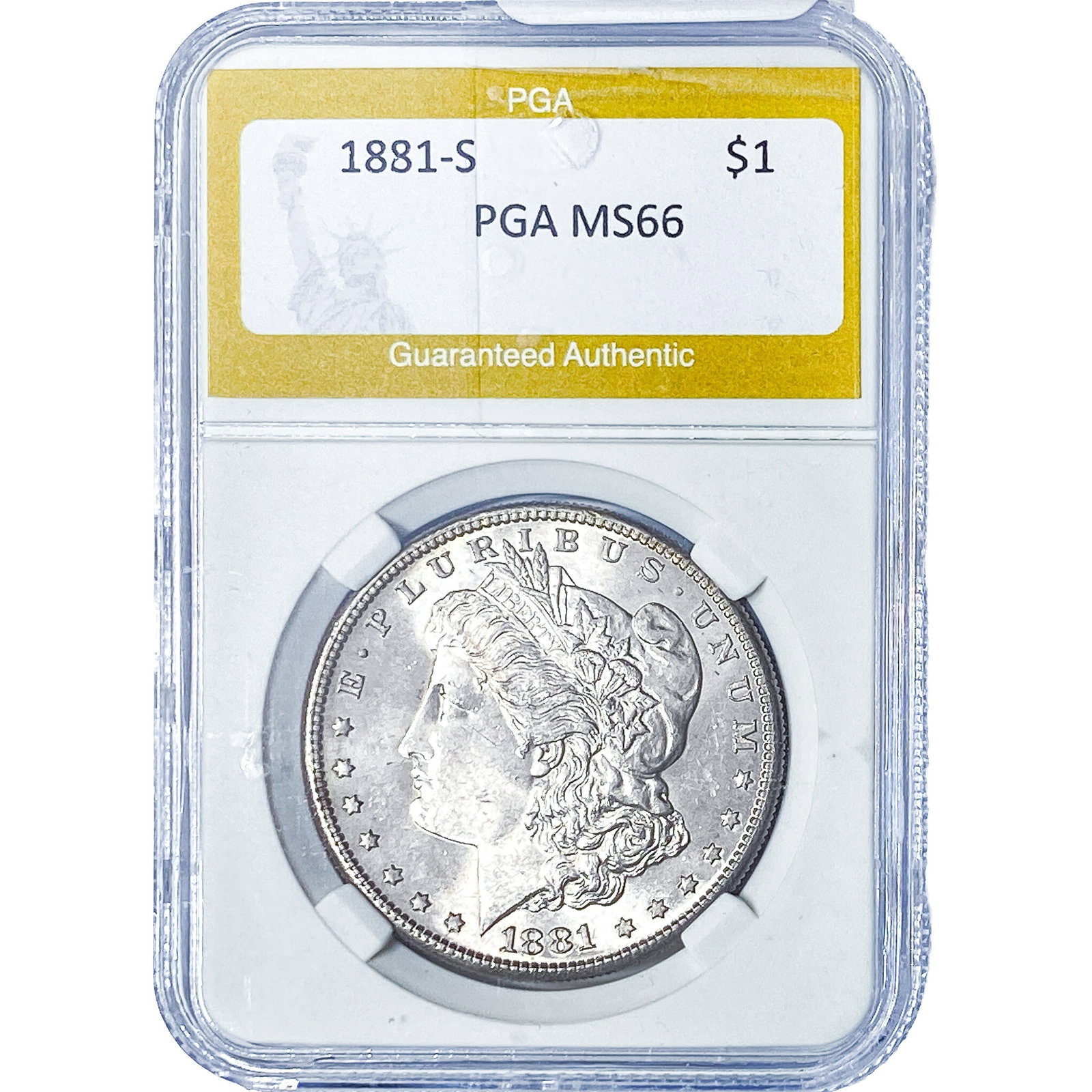 1881-S Morgan Silver Dollar PGA MS66: 1881-S Morgan Silver Dollar PGA MS66
