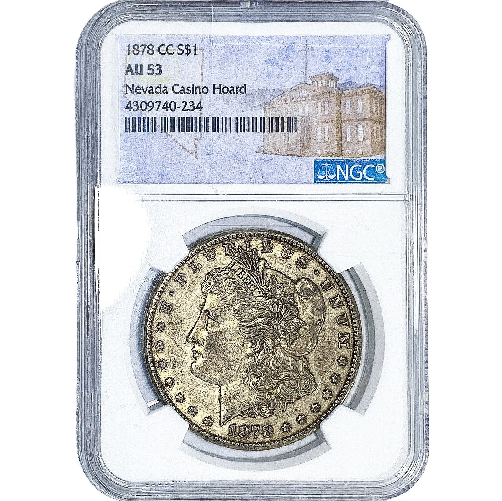 1878-CC Morgan Silver Dollar NGC AU53: 1878-CC Morgan Silver Dollar NGC AU53