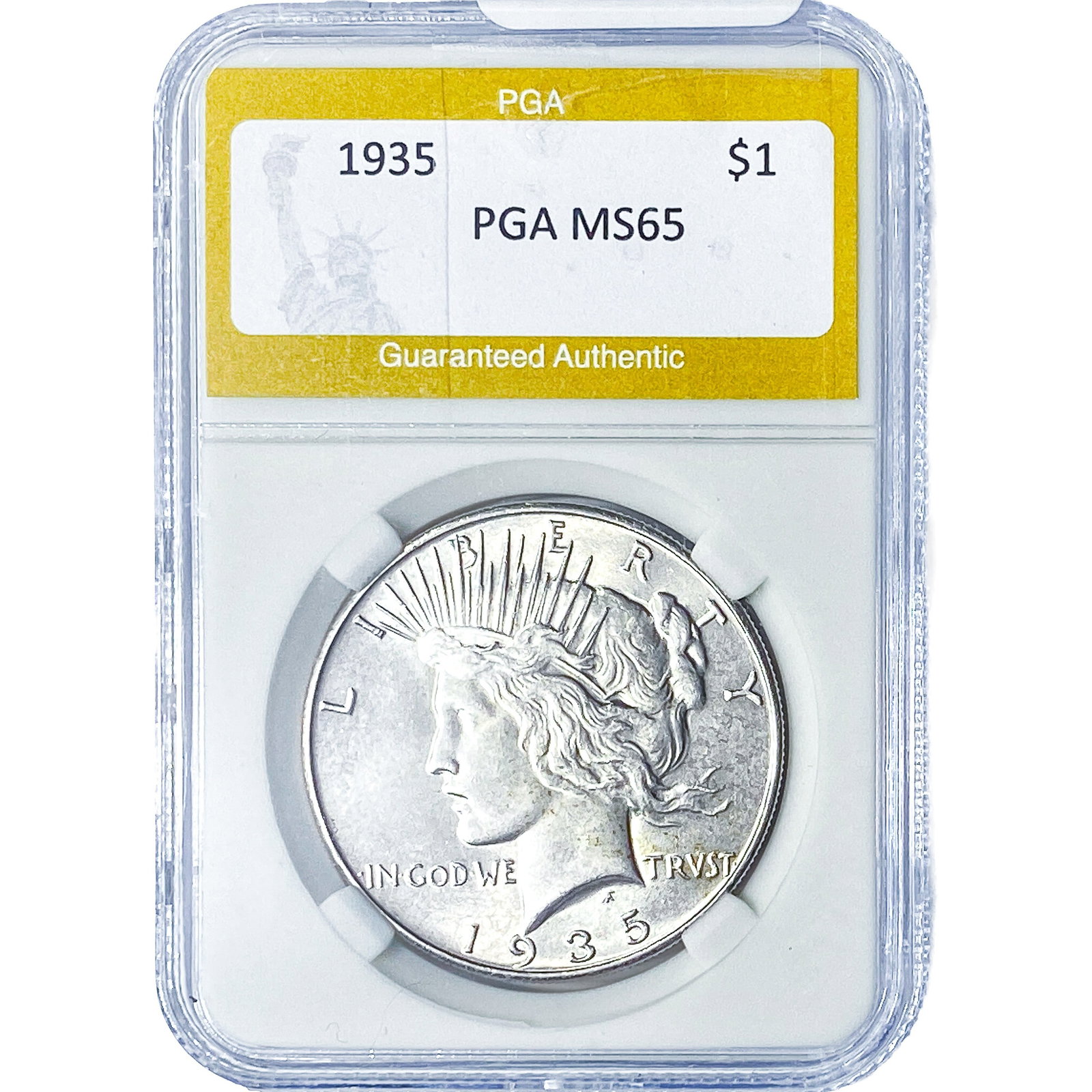 1935 Silver Peace Dollar PGA MS65: 1935 Silver Peace Dollar PGA MS65