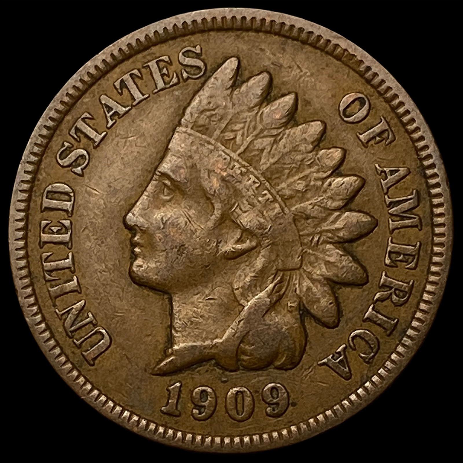 1909 Indian Head Cent NEARLY UNCIRCULATED: 1909 Indian Head Cent NEARLY UNCIRCULATED