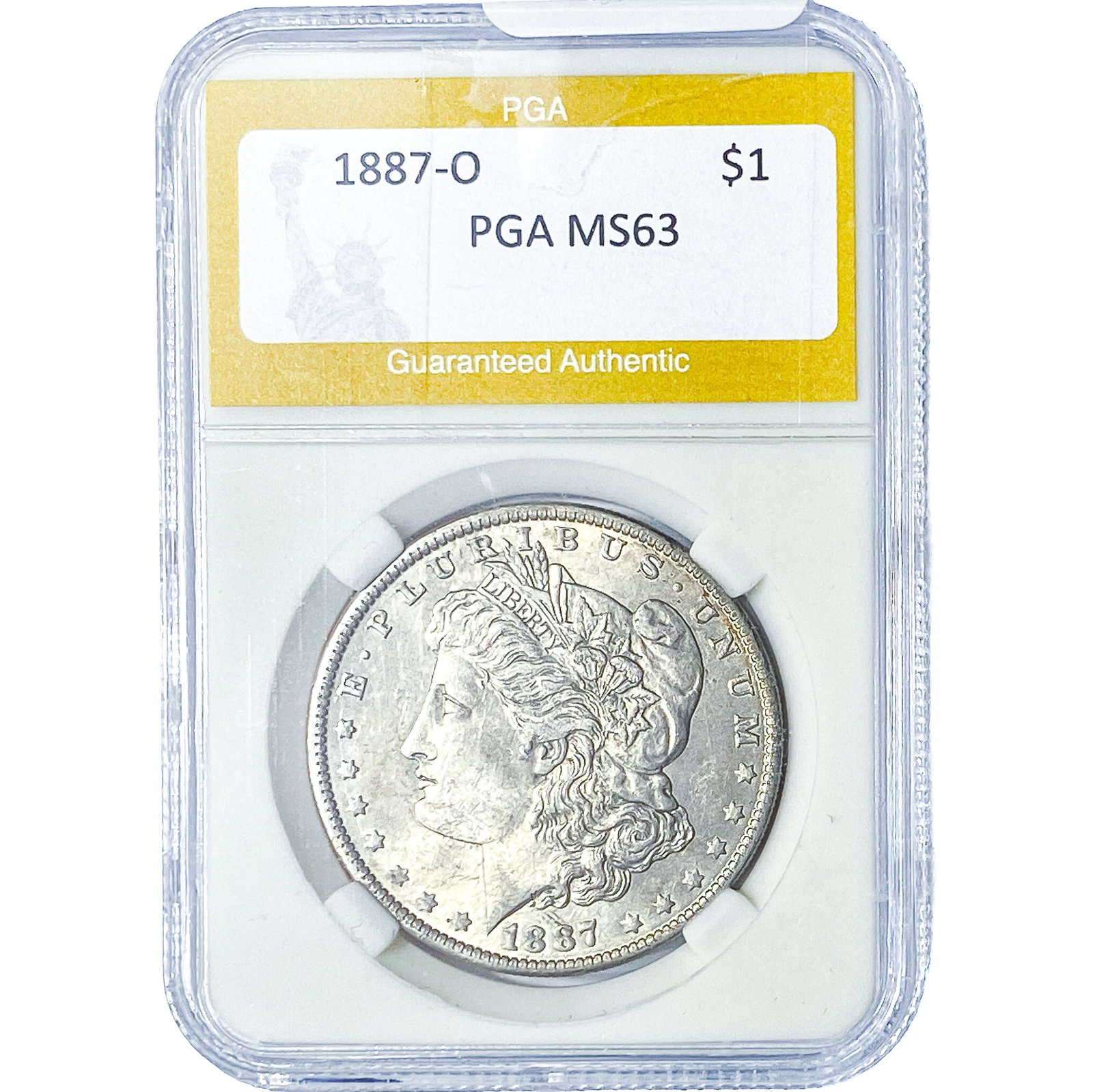 1887-O Morgan Silver Dollar PGA MS63: 1887-O Morgan Silver Dollar PGA MS63