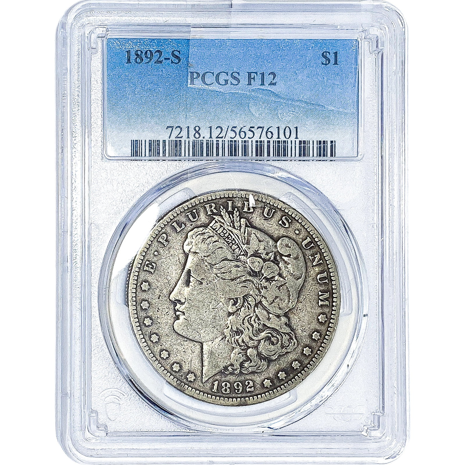 1892-S Morgan Silver Dollar PCGS F12: 1892-S Morgan Silver Dollar PCGS F12