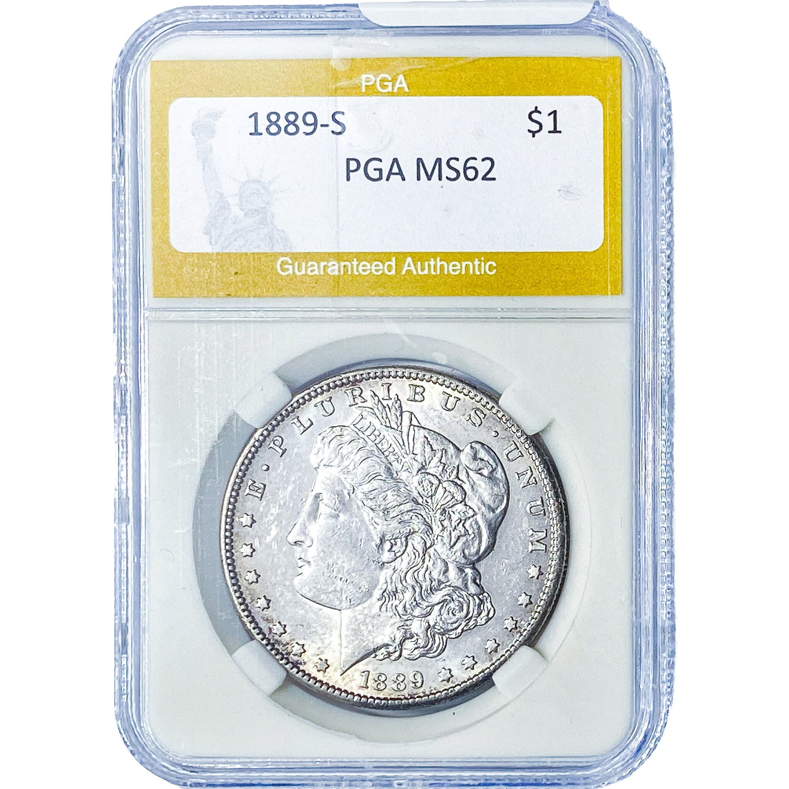 1889-S Morgan Silver Dollar PGA MS62 (1 of 2)