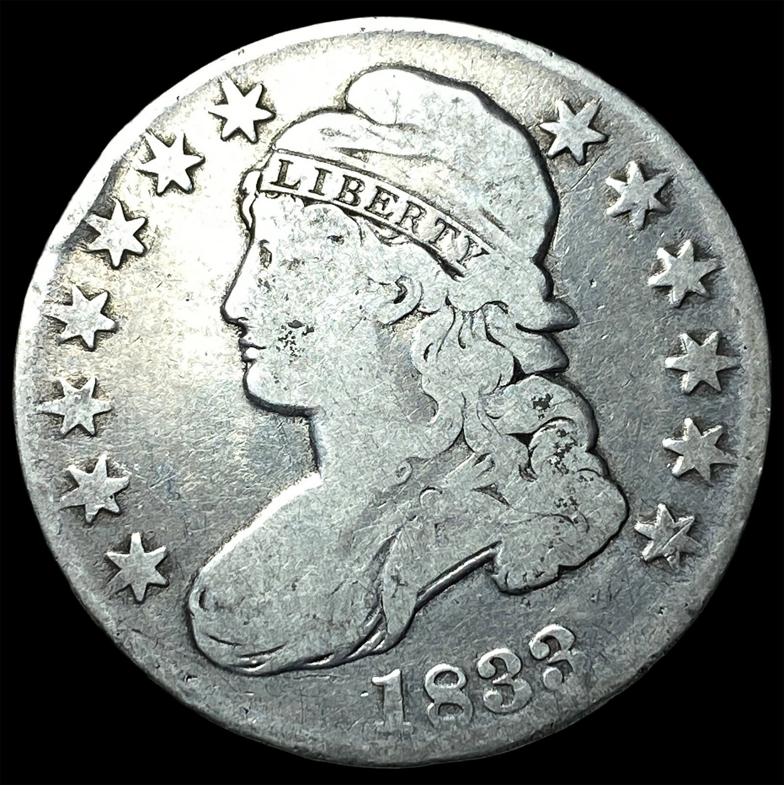 1833 Capped Bust Half Dollar NICELY CIRCULATED: 1833 Capped Bust Half Dollar NICELY CIRCULATED