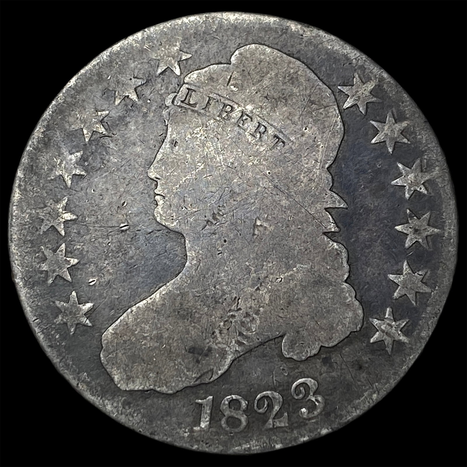 1823 Capped Bust Half Dollar NICELY CIRCULATED: 1823 Capped Bust Half Dollar NICELY CIRCULATED
