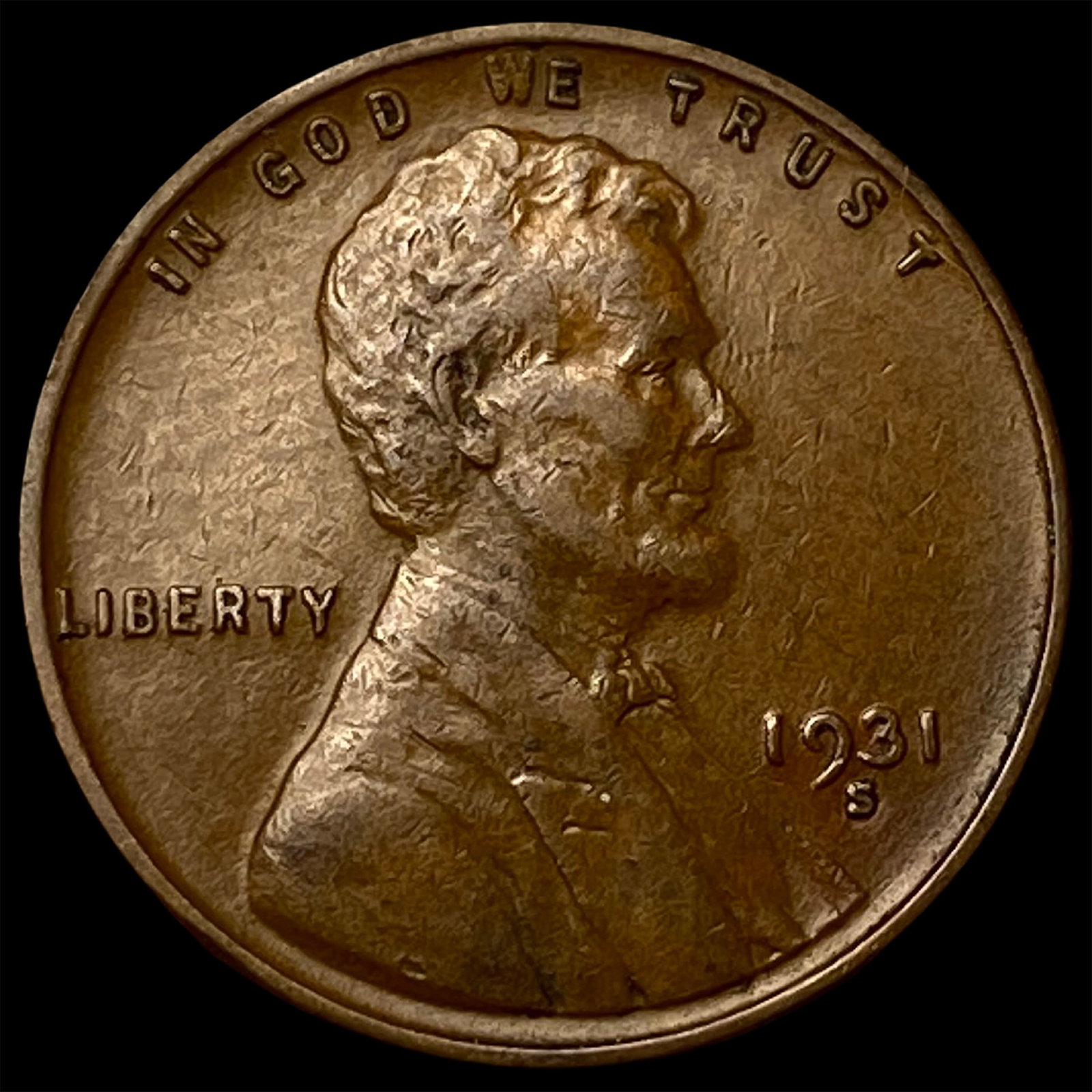 1931-S Lincoln Wheat Cent CLOSELY UNCIRCULATED: 1931-S Lincoln Wheat Cent CLOSELY UNCIRCULATED