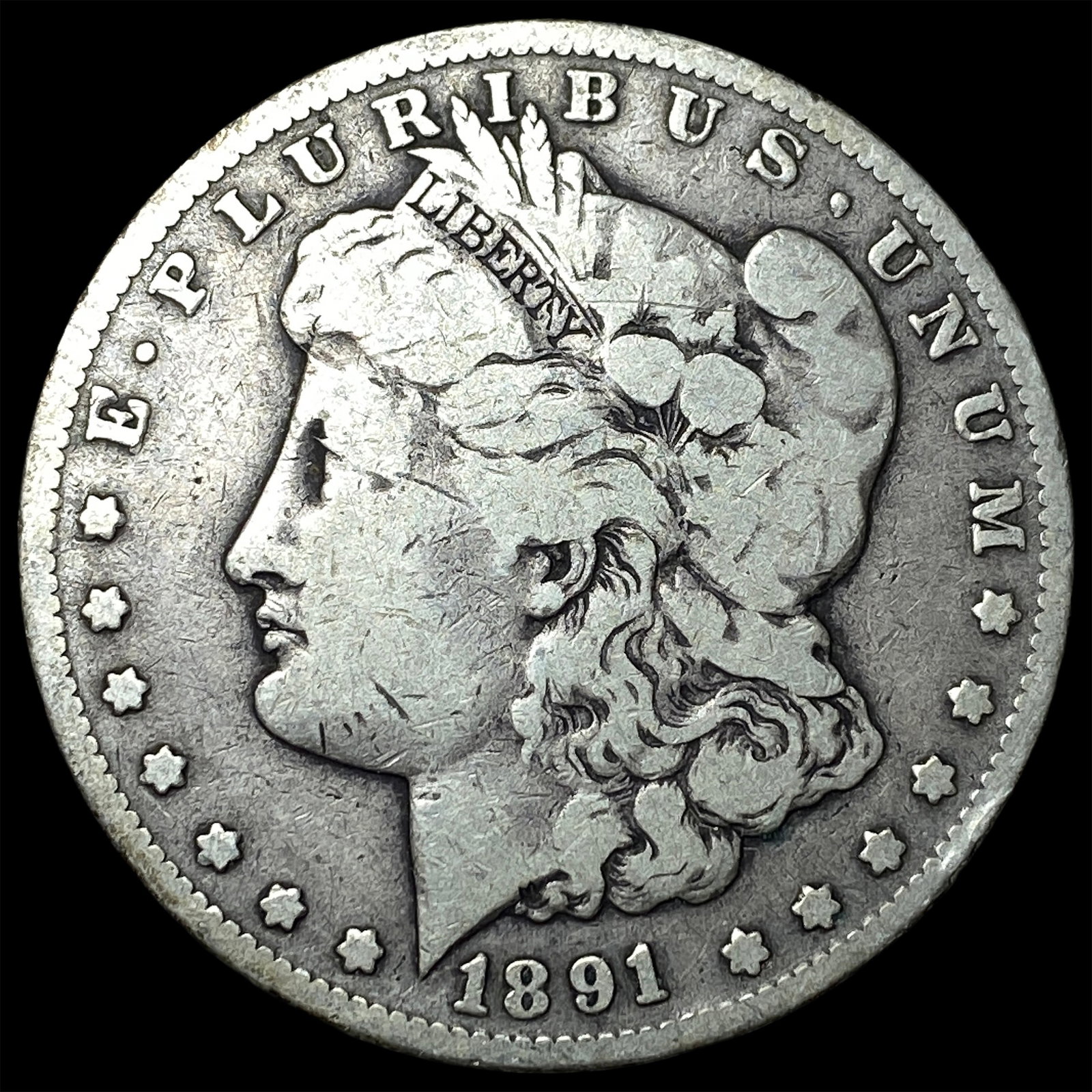 1891-CC Silver Morgan Dollar LIGHTLY CIRCULATED: 1891-CC Silver Morgan Dollar LIGHTLY CIRCULATED