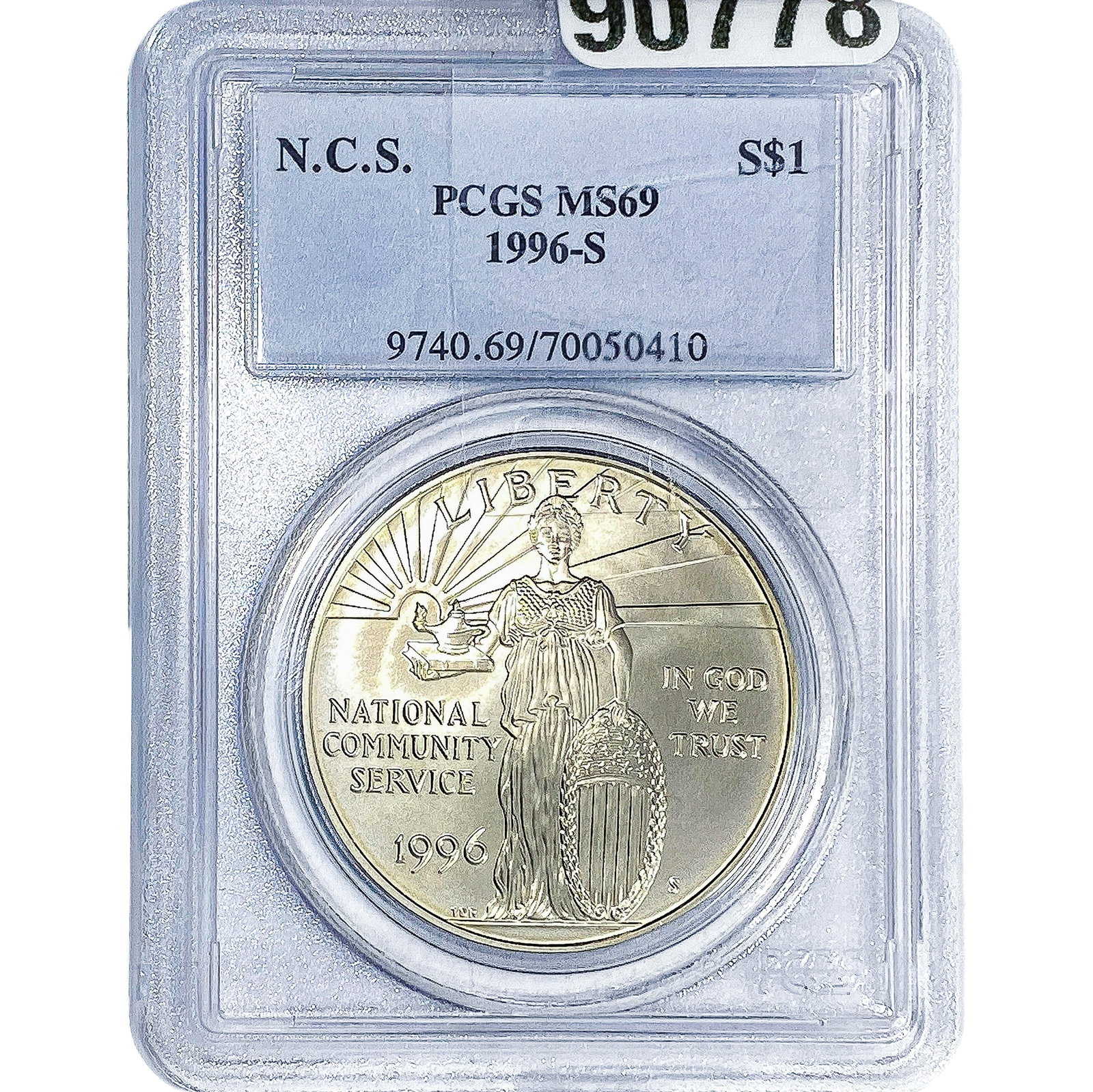 1996-S Sliver $1 N.C.S PCGS MS69: 1996-S Sliver $1 N.C.S PCGS MS69