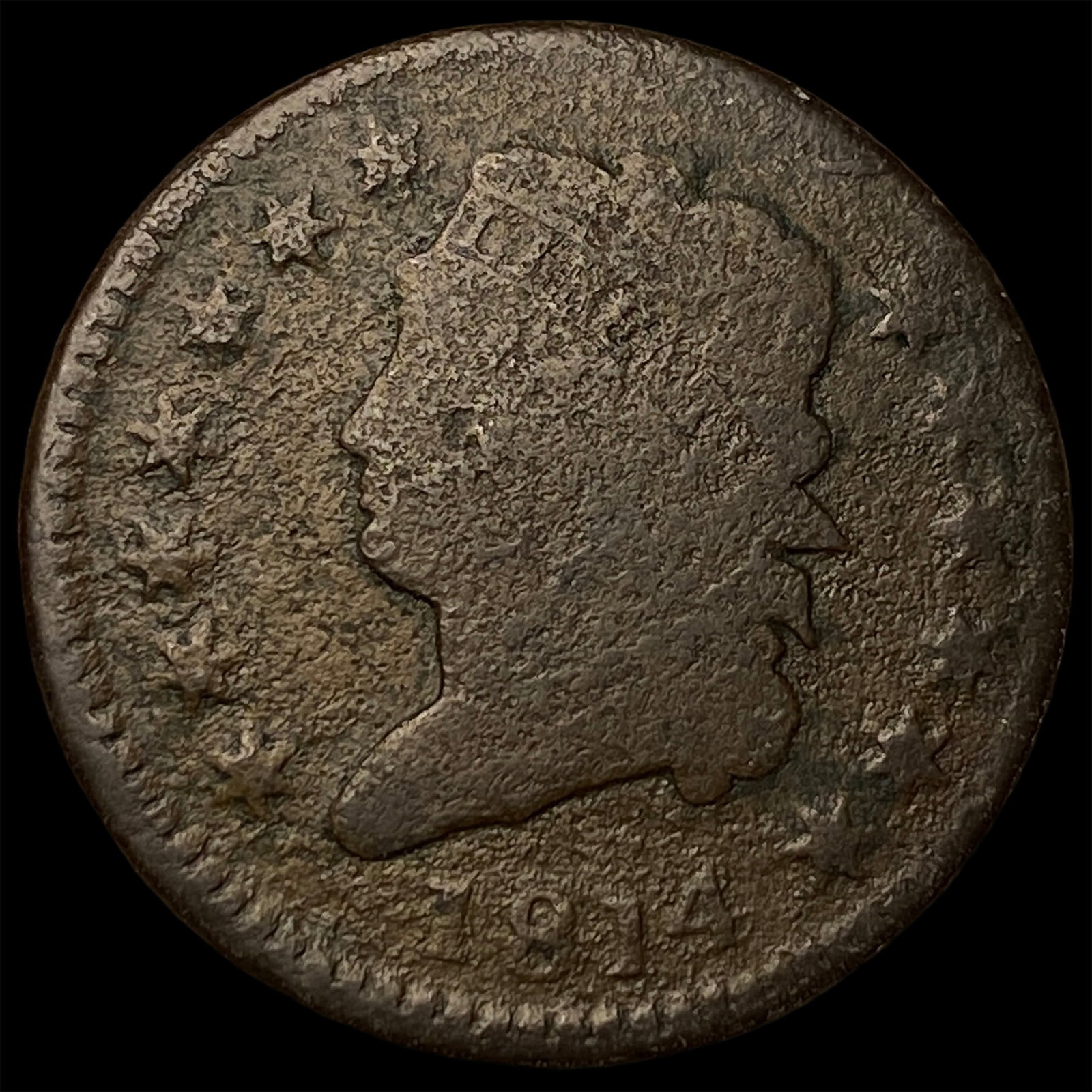 1814 Classic Head Large Cent NICELY CIRCULATED: 1814 Classic Head Large Cent NICELY CIRCULATED