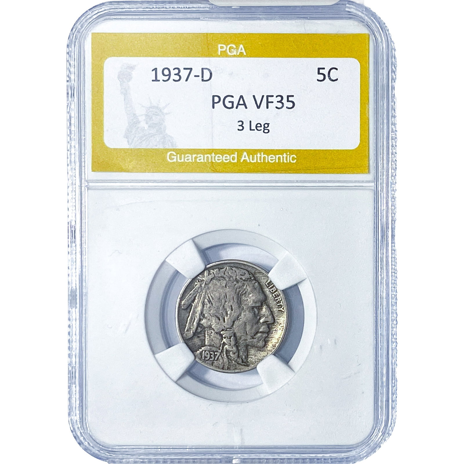 1937-D Buffalo Nickel PGA VF35 3 Leg (1 of 2)
