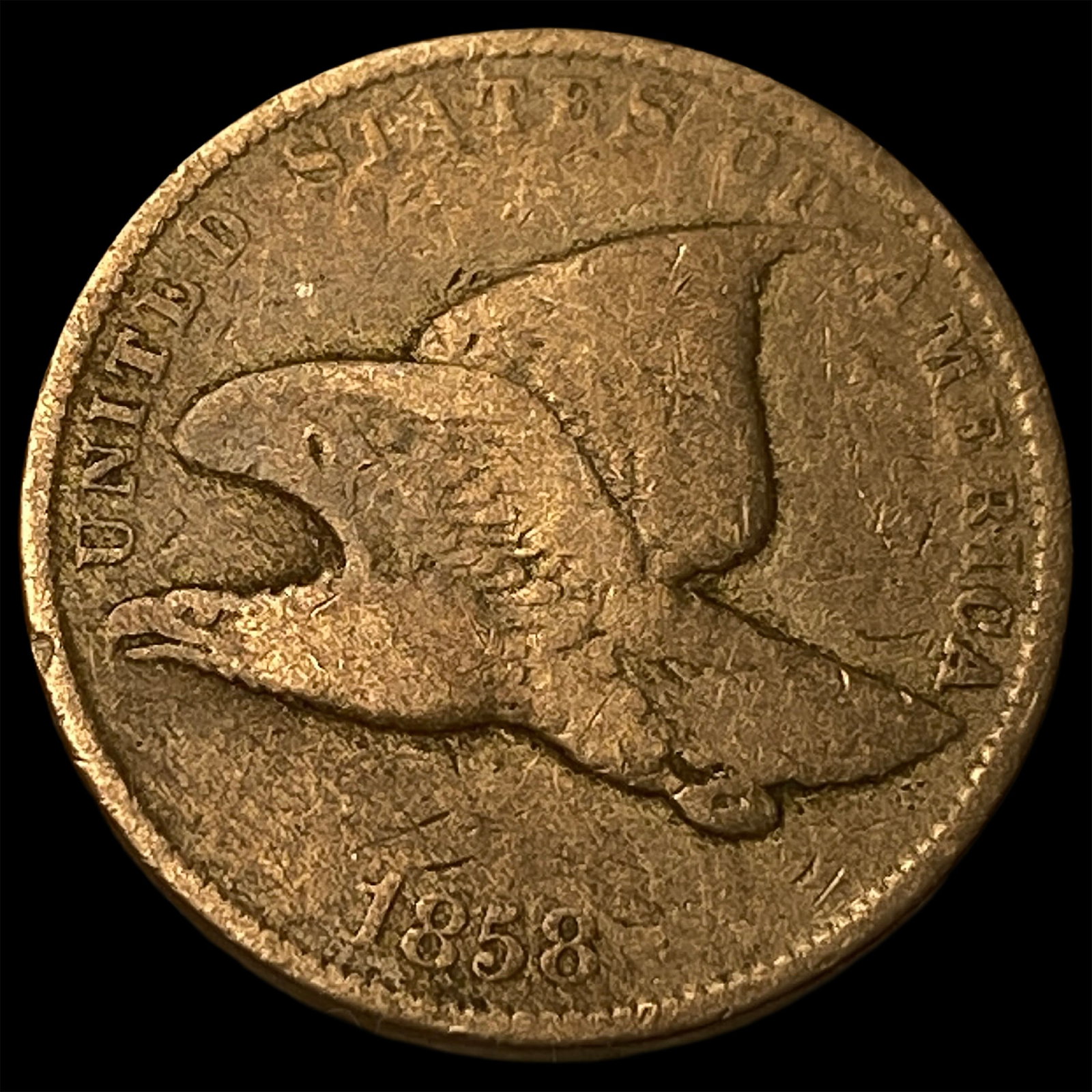 1858 Copper-Nickel Flying Eagle Cent NICELY CIRCULATED (1 of 2)