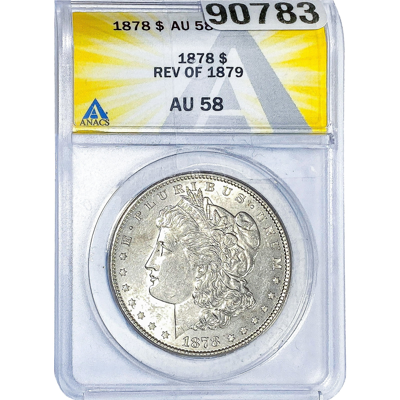 1878 Morgan Silver Dollar ANACS AU58: 1878 Morgan Silver Dollar ANACS AU58