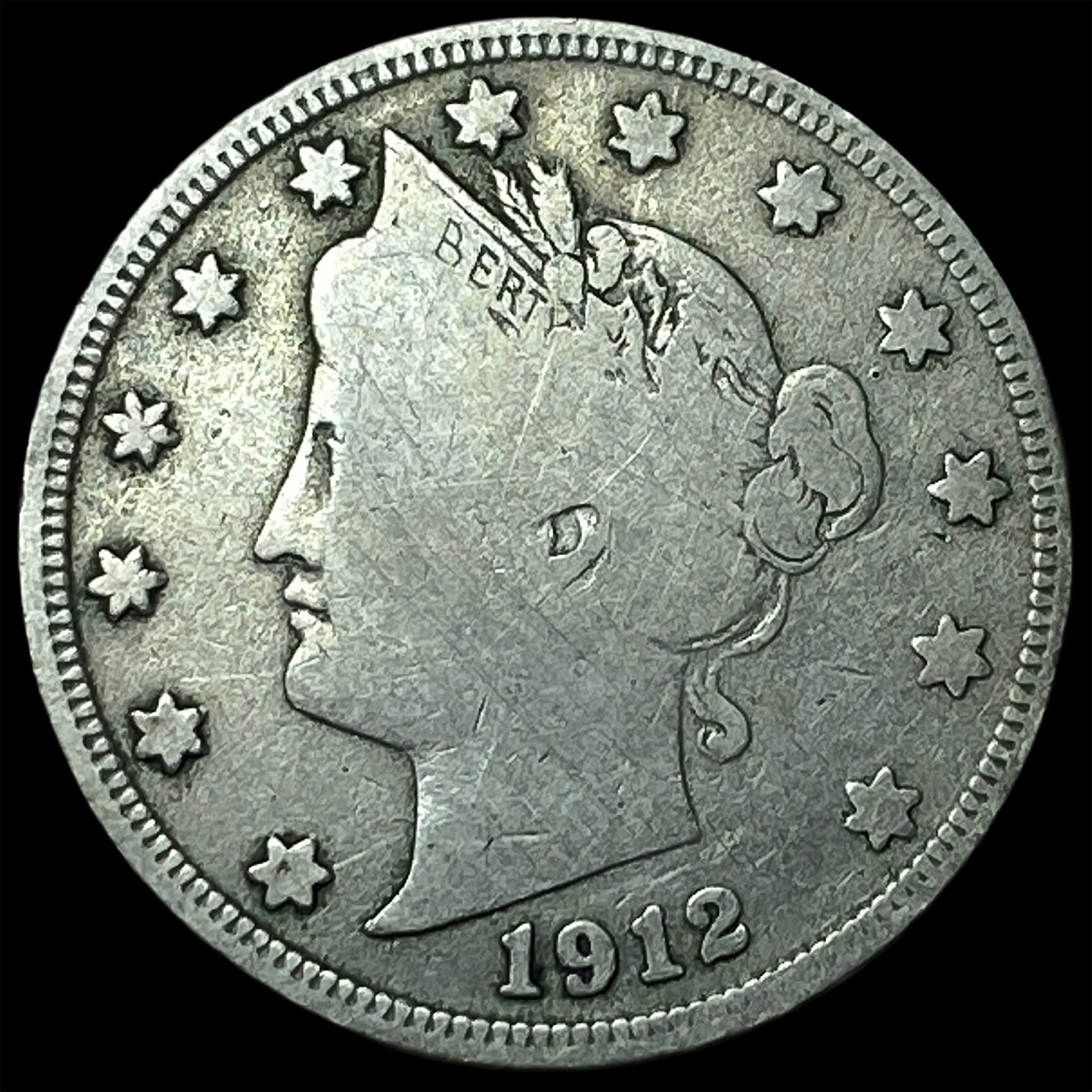 1912 Liberty Head Nickel NICELY CIRCULATED: 1912 Liberty Head Nickel NICELY CIRCULATED