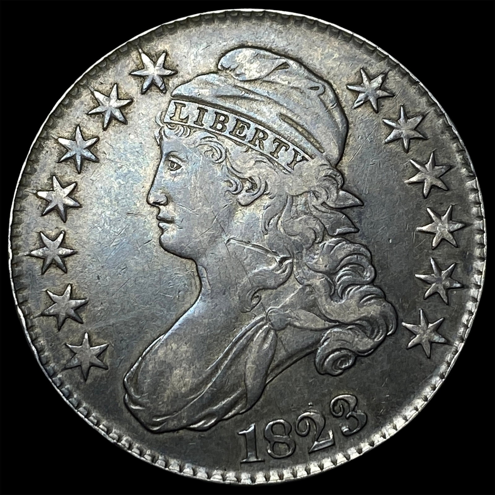 1823 Capped Bust Half Dollar NEARLY UNCIRCULATED (1 of 2)