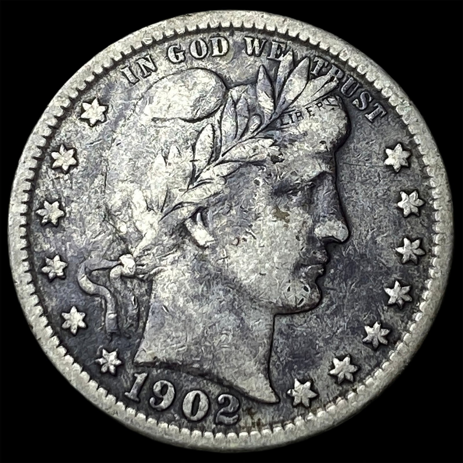 1902 Barber Quarter LIGHTLY CIRCULATED: 1902 Barber Quarter LIGHTLY CIRCULATED