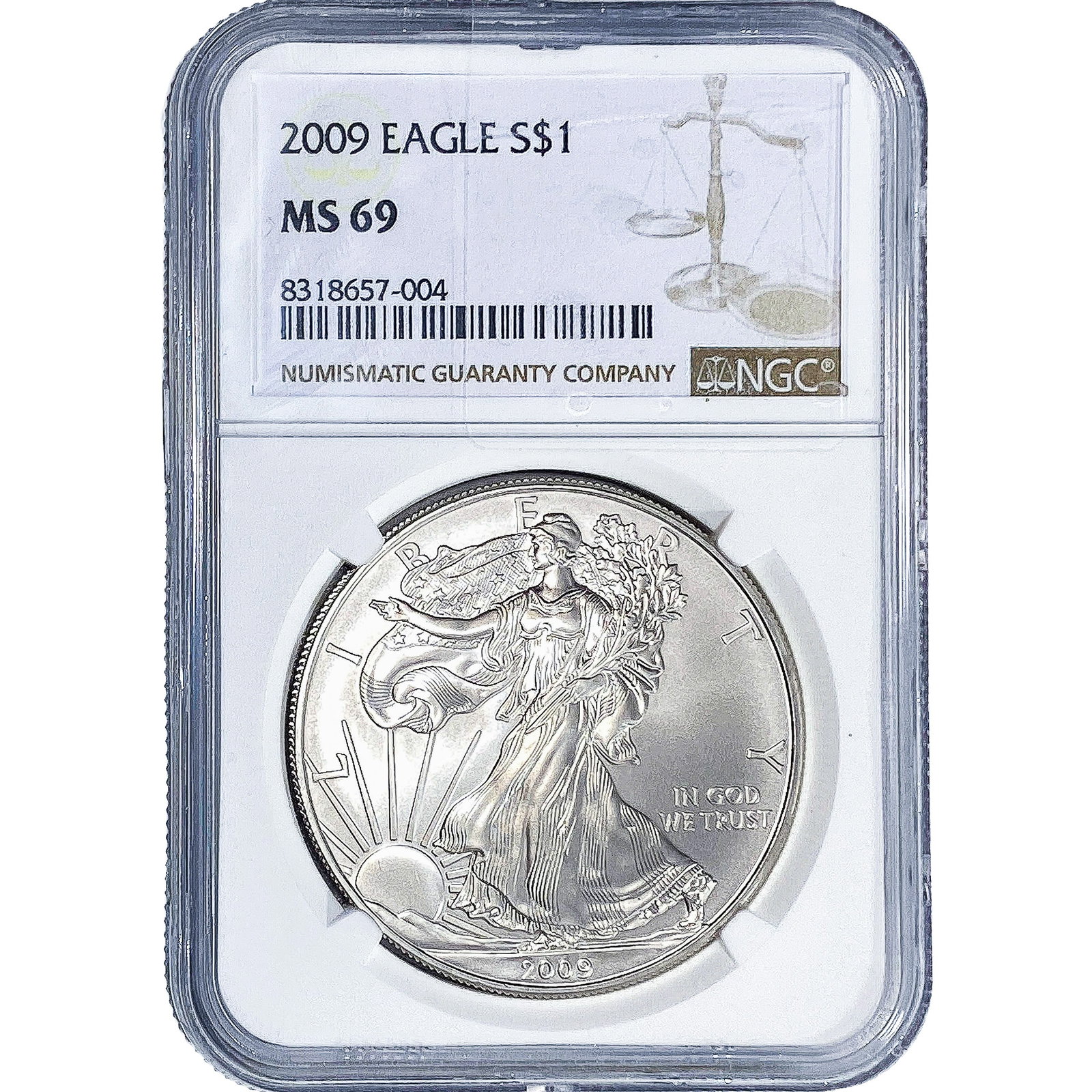 2009 Silver Eagle NGC MS69: 2009 Silver Eagle NGC MS69