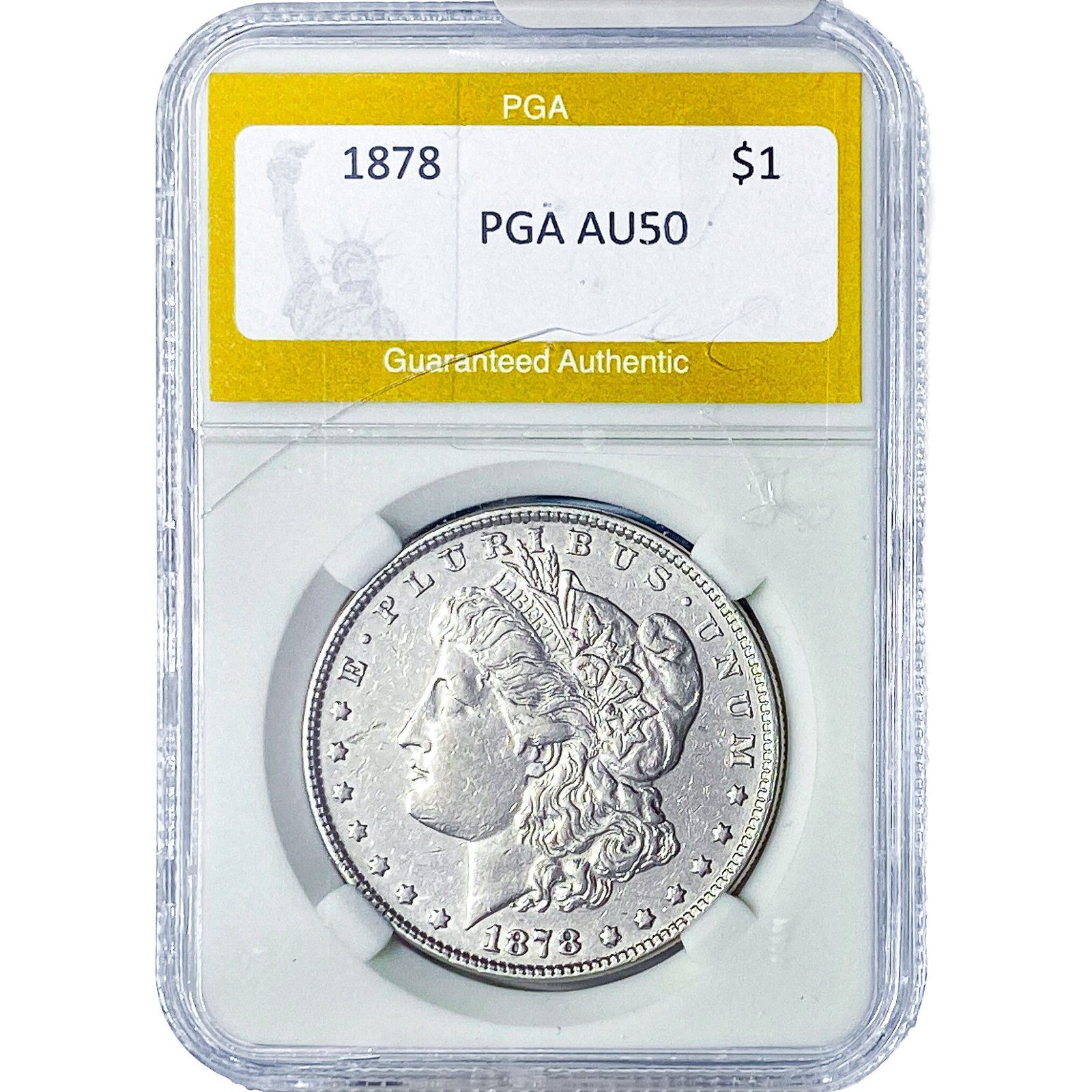 1878 Morgan Silver Dollar PGA AU50: 1878 Morgan Silver Dollar PGA AU50