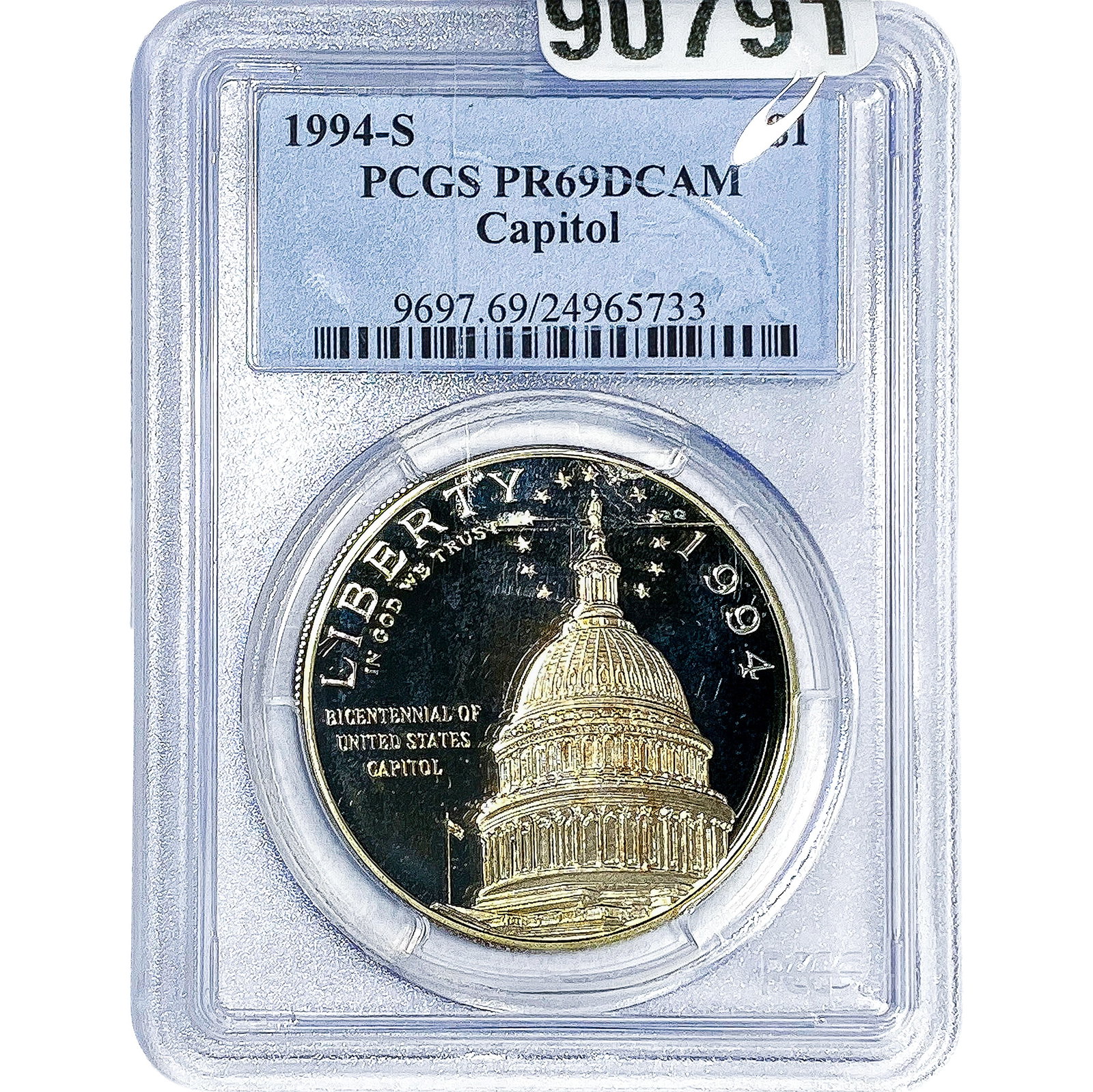 1994-S $1 Capitol PCGS PR69 DCAM: 1994-S $1 Capitol PCGS PR69 DCAM
