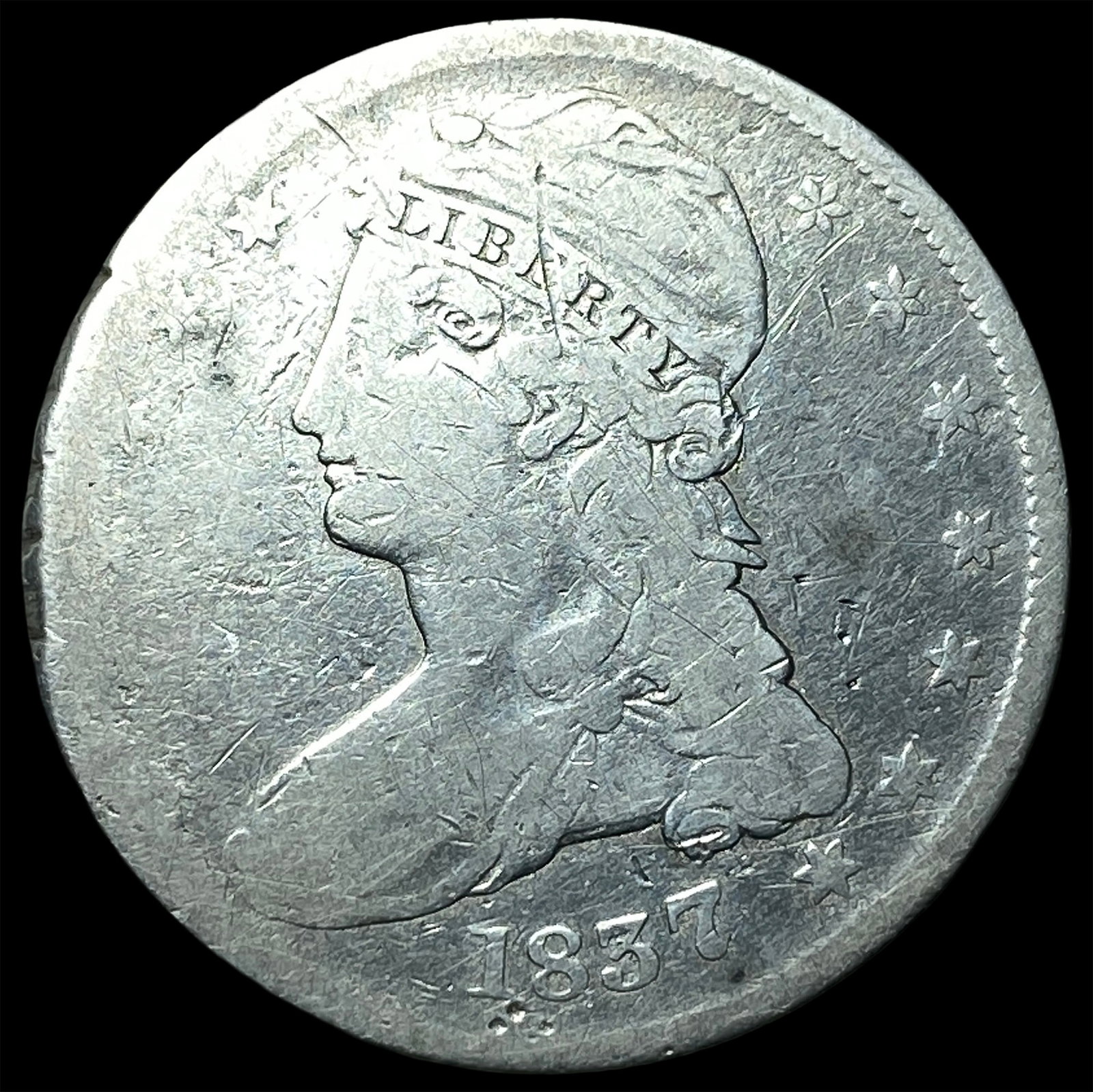 1837 Capped Bust Half Dollar NICELY CIRCULATED: 1837 Capped Bust Half Dollar NICELY CIRCULATED