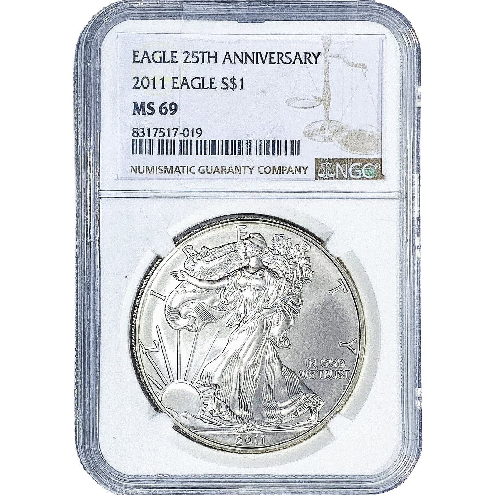 2011 Silver Eagle NGC MS69: 2011 Silver Eagle NGC MS69