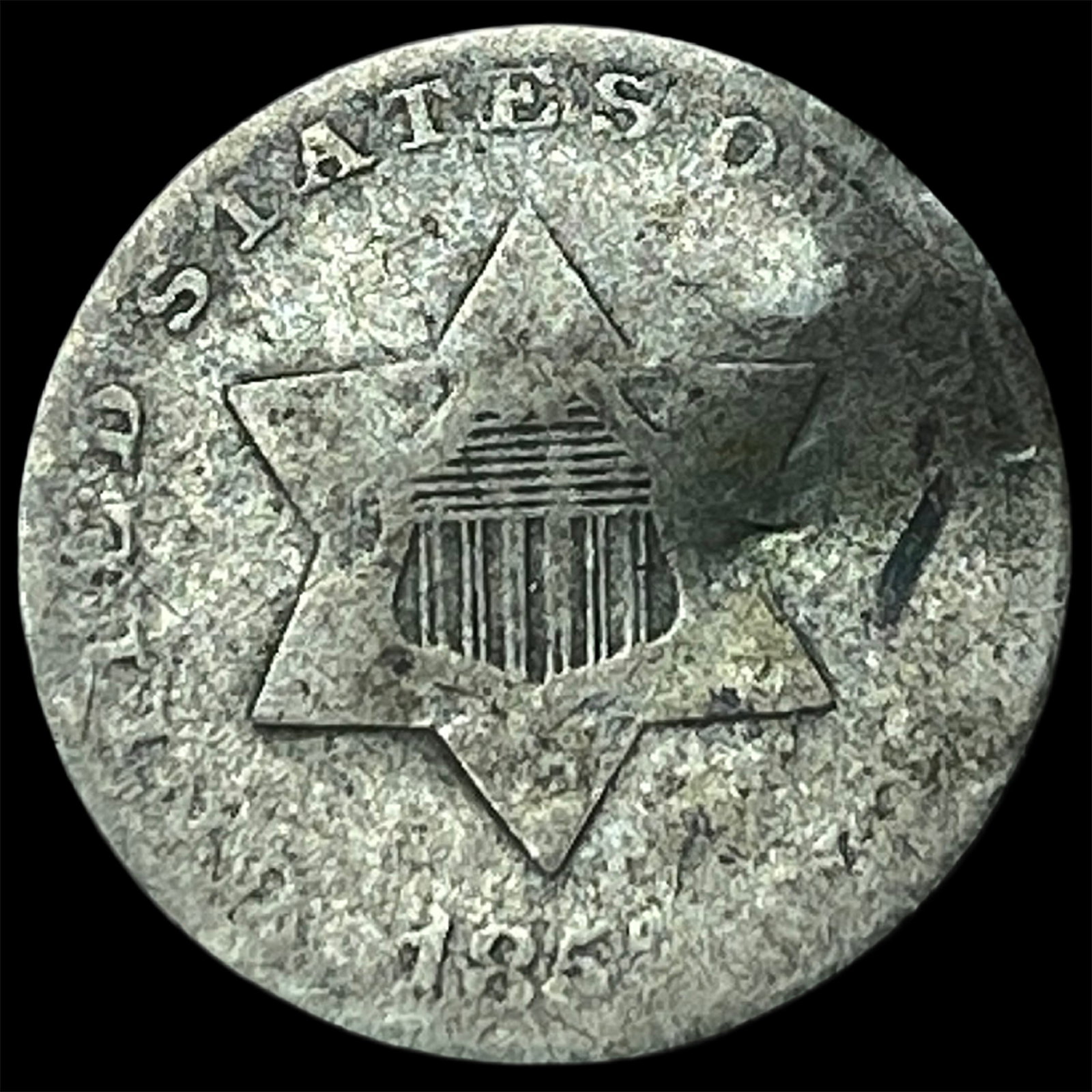 1852 Silver Three-Cent Piece NICELY CIRCULATED: 1852 Silver Three-Cent Piece NICELY CIRCULATED