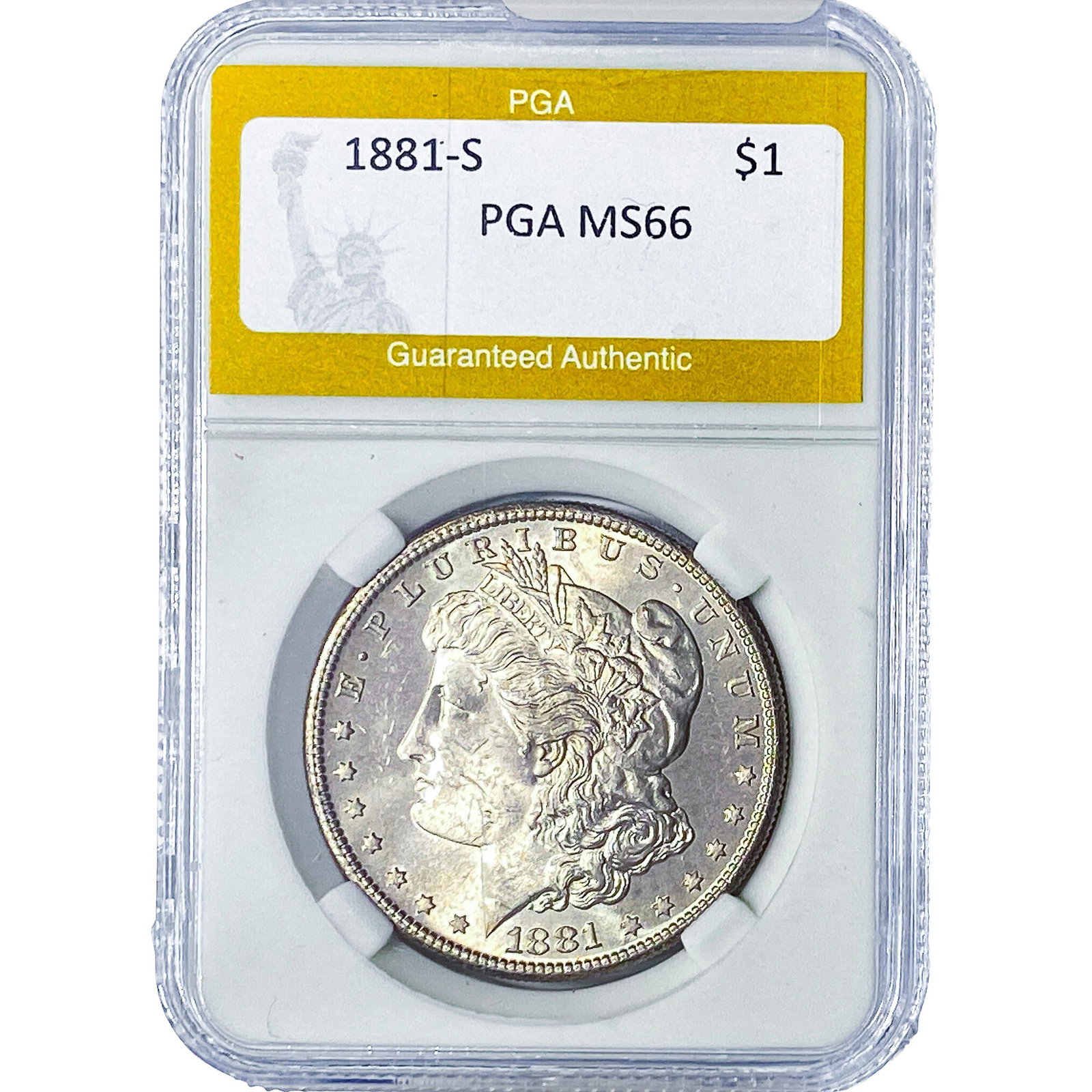 1881-S Morgan Silver Dollar PGA MS66: 1881-S Morgan Silver Dollar PGA MS66