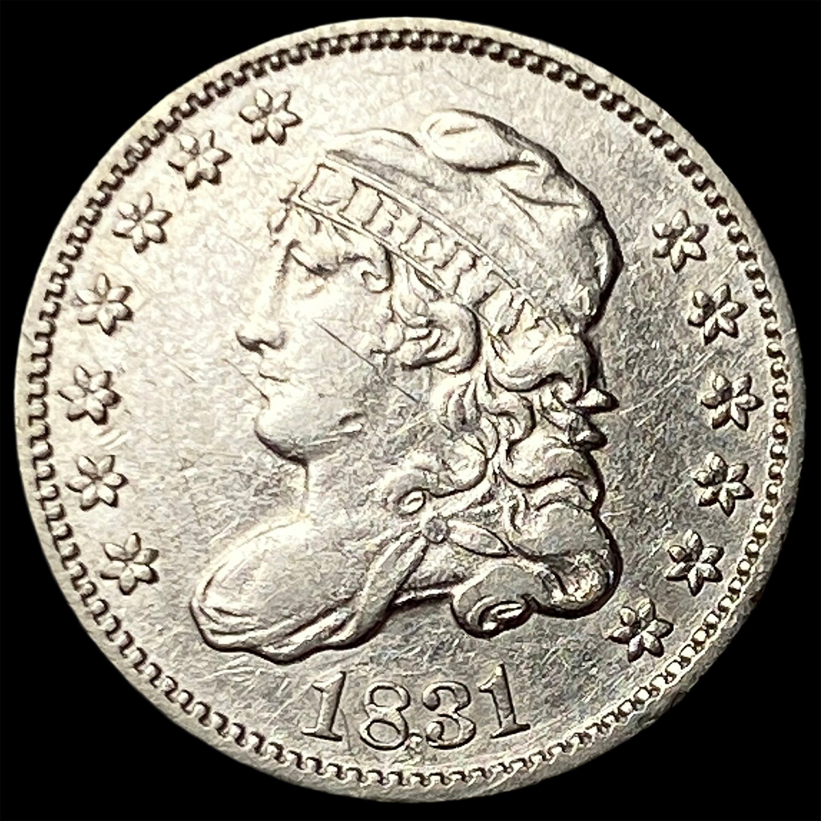 1831 Capped Bust Silver Half Dime CLOSELY UNCIRCULATED: 1831 Capped Bust Silver Half Dime CLOSELY UNCIRCULATED