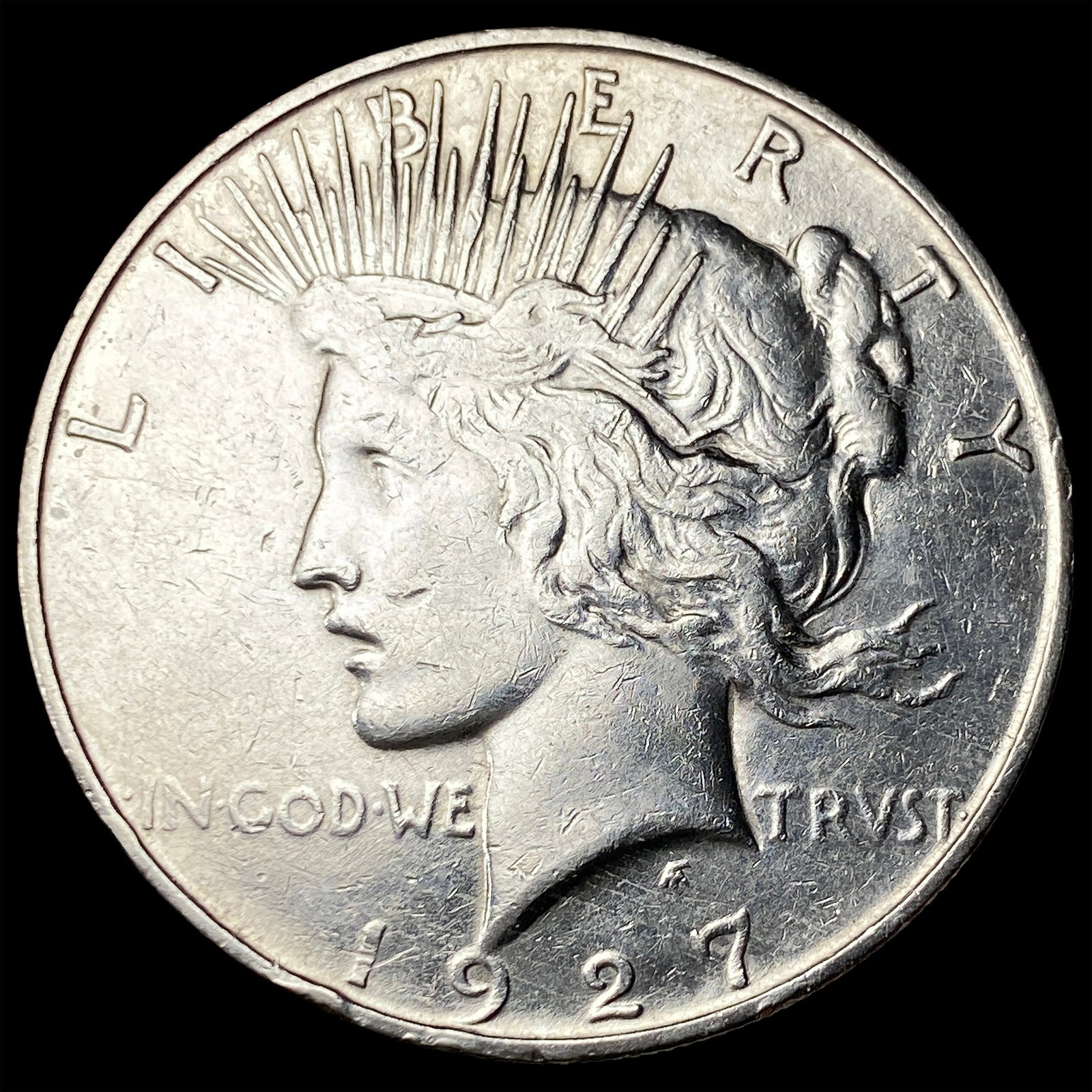 1927-D Silver Peace Dollar NEARLY UNCIRCULATED: 1927-D Silver Peace Dollar NEARLY UNCIRCULATED