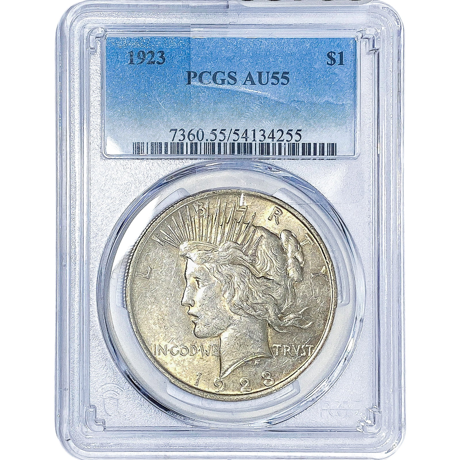 1923 Silver Peace Dollar PCGS AU55: 1923 Silver Peace Dollar PCGS AU55