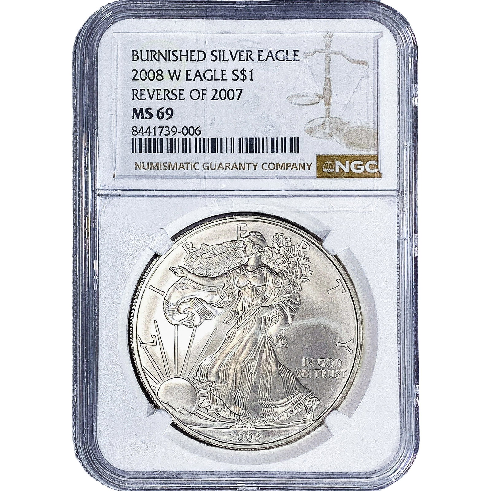 2008-W Silver Eagle NGC MS69: 2008-W Silver Eagle NGC MS69