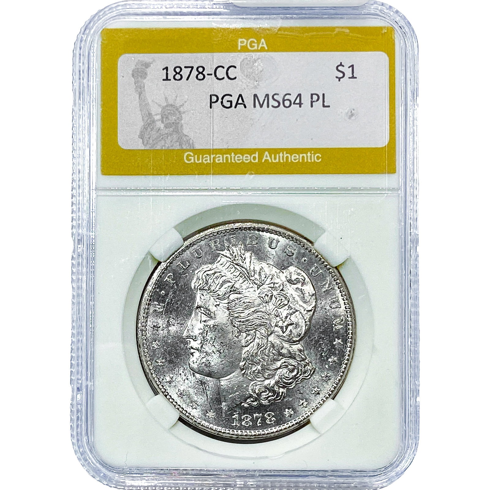 1878-CC Morgan Silver Dollar PGA MS64 PL: 1878-CC Morgan Silver Dollar PGA MS64 PL