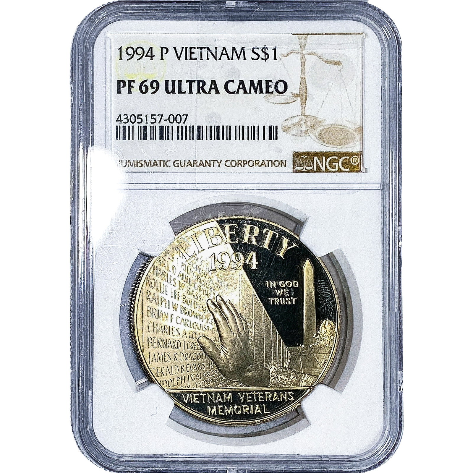 1994 Sliver $1 Vietnam NGC PF69 Ultra Cameo: 1994 Sliver $1 Vietnam NGC PF69 Ultra Cameo