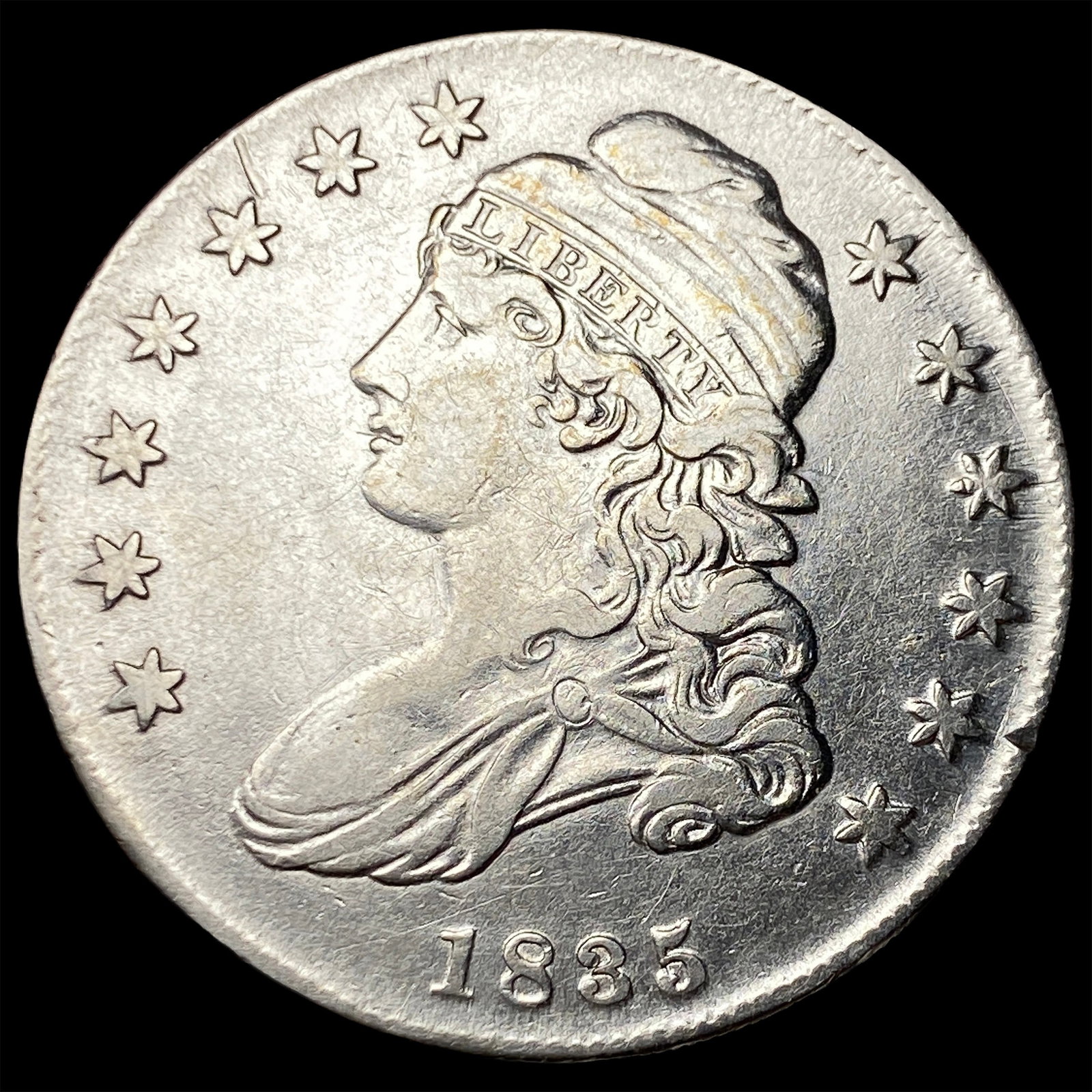 1835 Capped Bust Half Dollar NEARLY UNCIRCULATED: 1835 Capped Bust Half Dollar NEARLY UNCIRCULATED