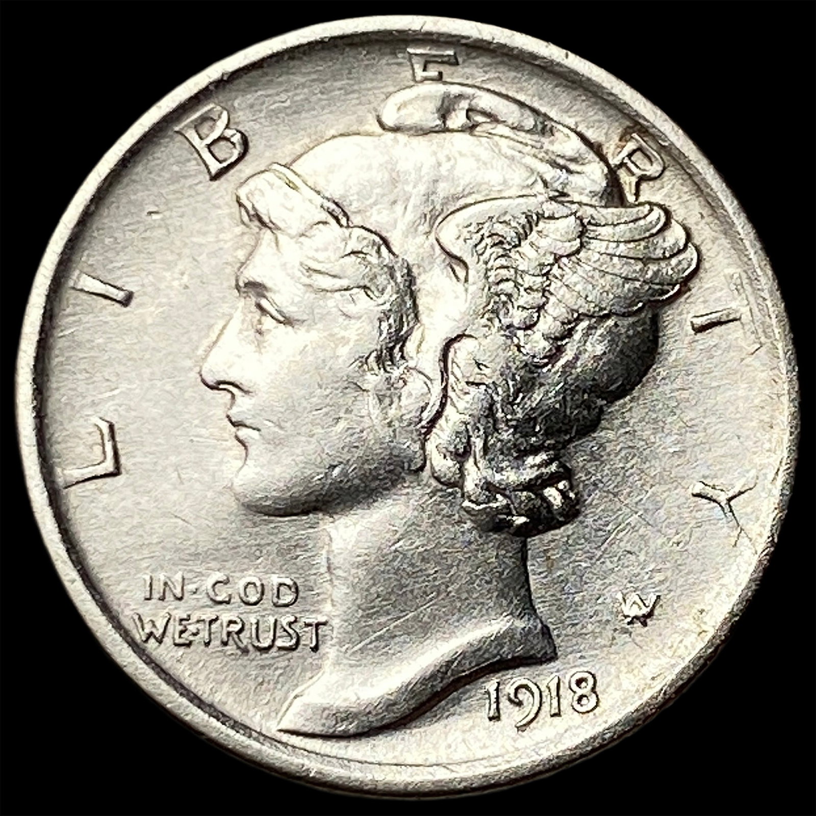 1918-S Silver Mercury Dime CLOSELY UNCIRCULATED: 1918-S Silver Mercury Dime CLOSELY UNCIRCULATED