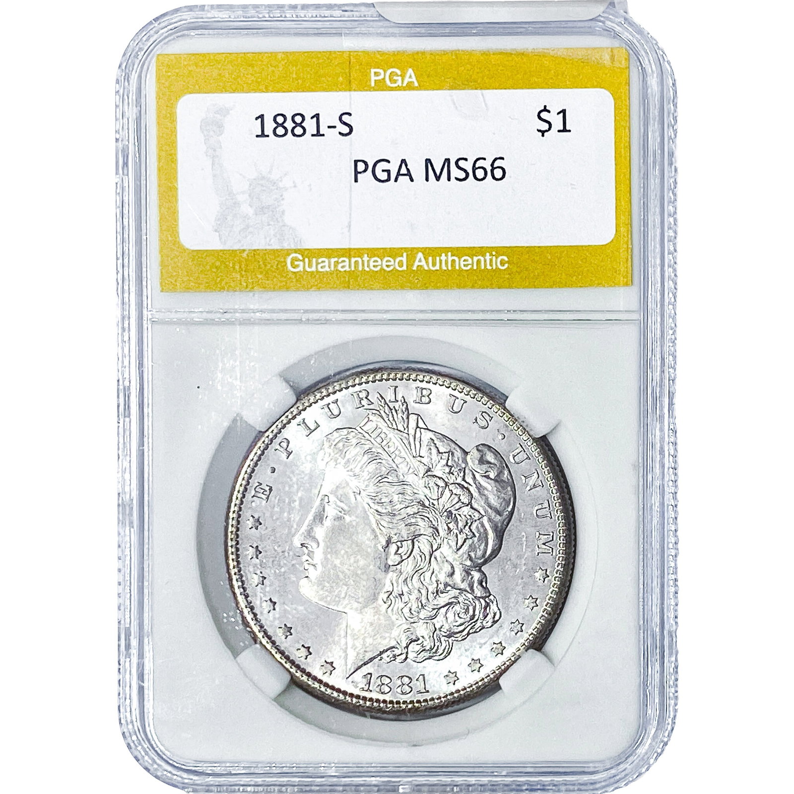 1881-S Morgan Silver Dollar PGA MS66: 1881-S Morgan Silver Dollar PGA MS66