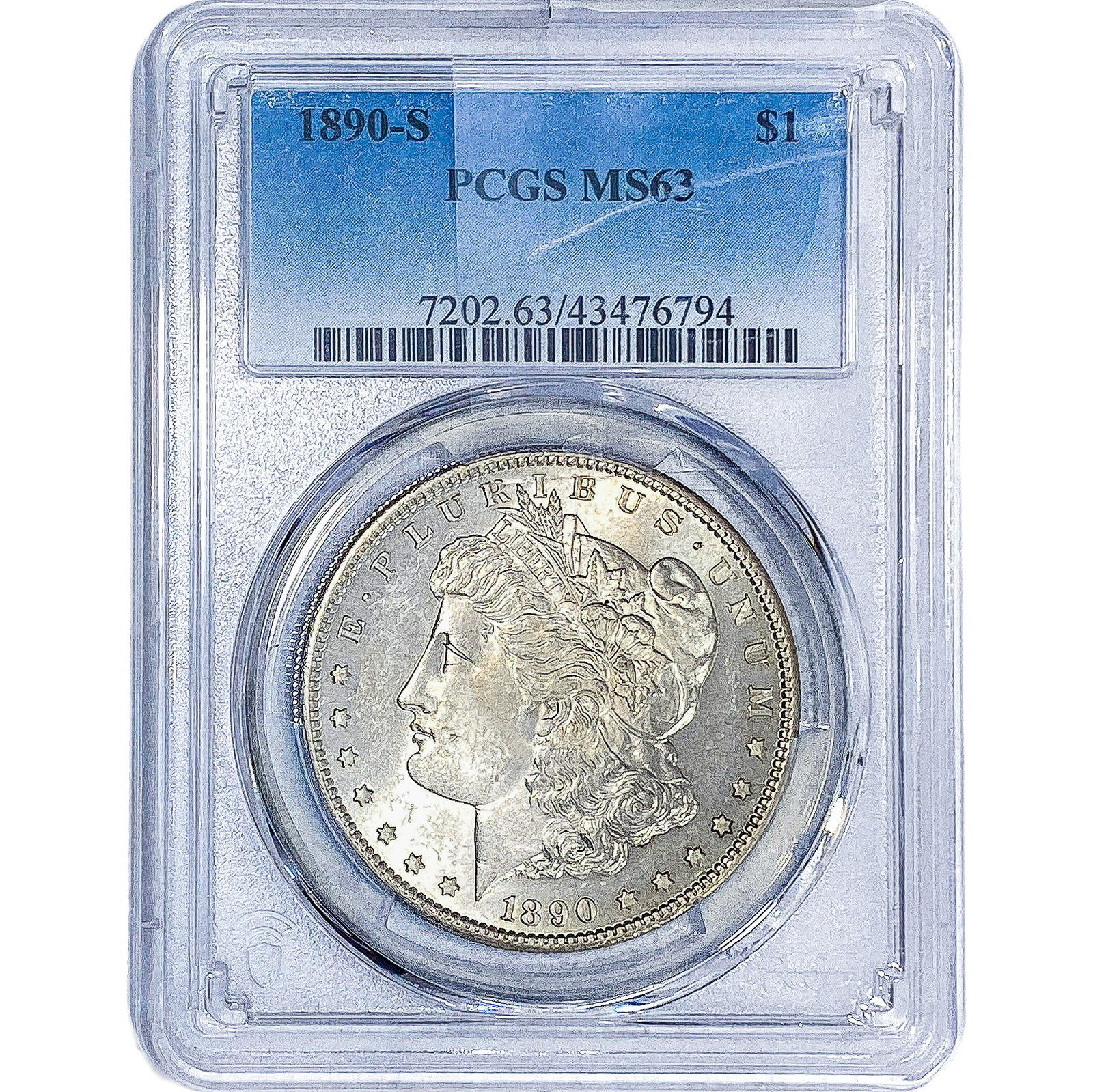 1890-S Morgan Silver Dollar PCGS MS63: 1890-S Morgan Silver Dollar PCGS MS63