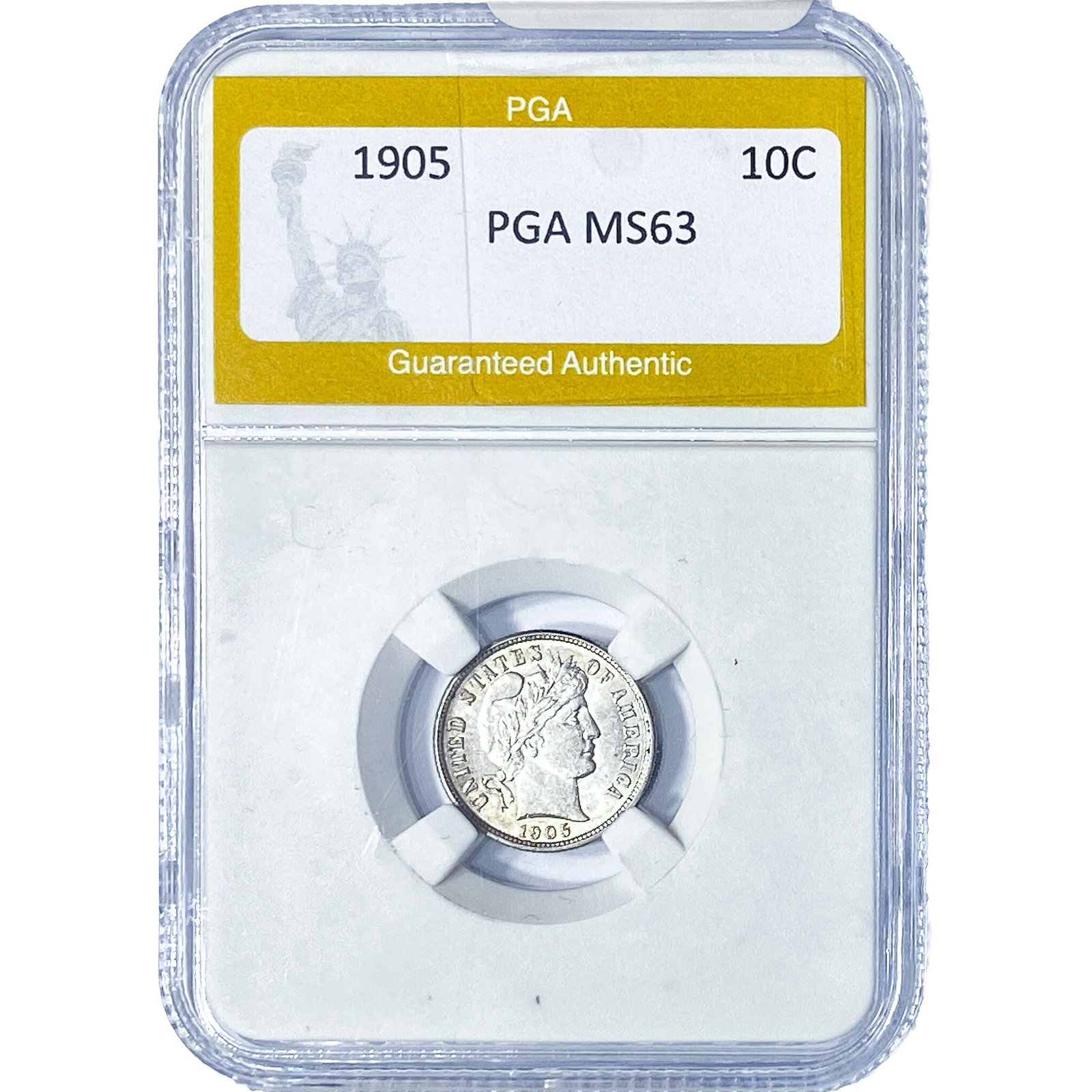 1905 Barber Dime PGA MS63: 1905 Barber Dime PGA MS63