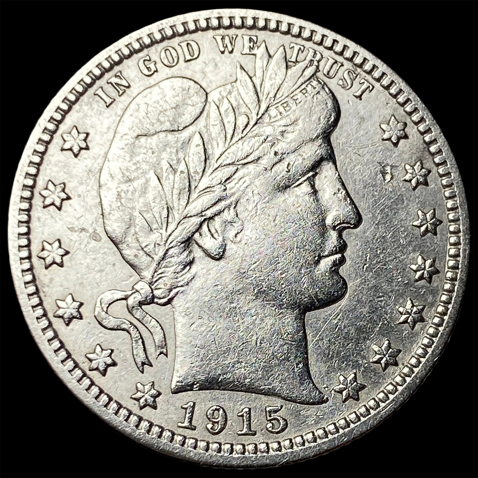1915 Barber Silver Quarter CLOSELY UNCIRCULATED: 1915 Barber Silver Quarter CLOSELY UNCIRCULATED