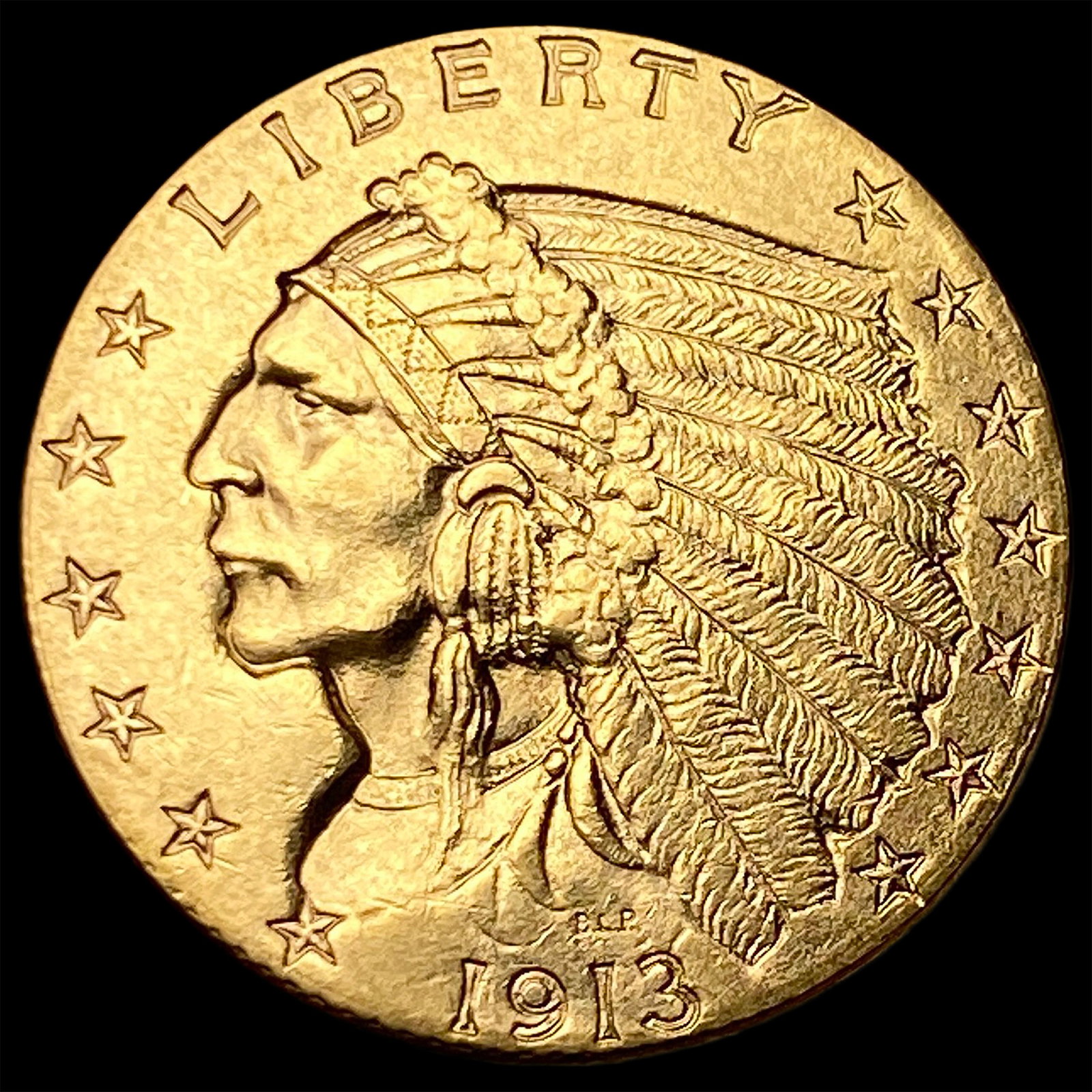 1913 Indian Head Gold $2.50 Quarter Eagle UNCIRCULATED: 1913 Indian Head Gold $2.50 Quarter Eagle UNCIRCULATED