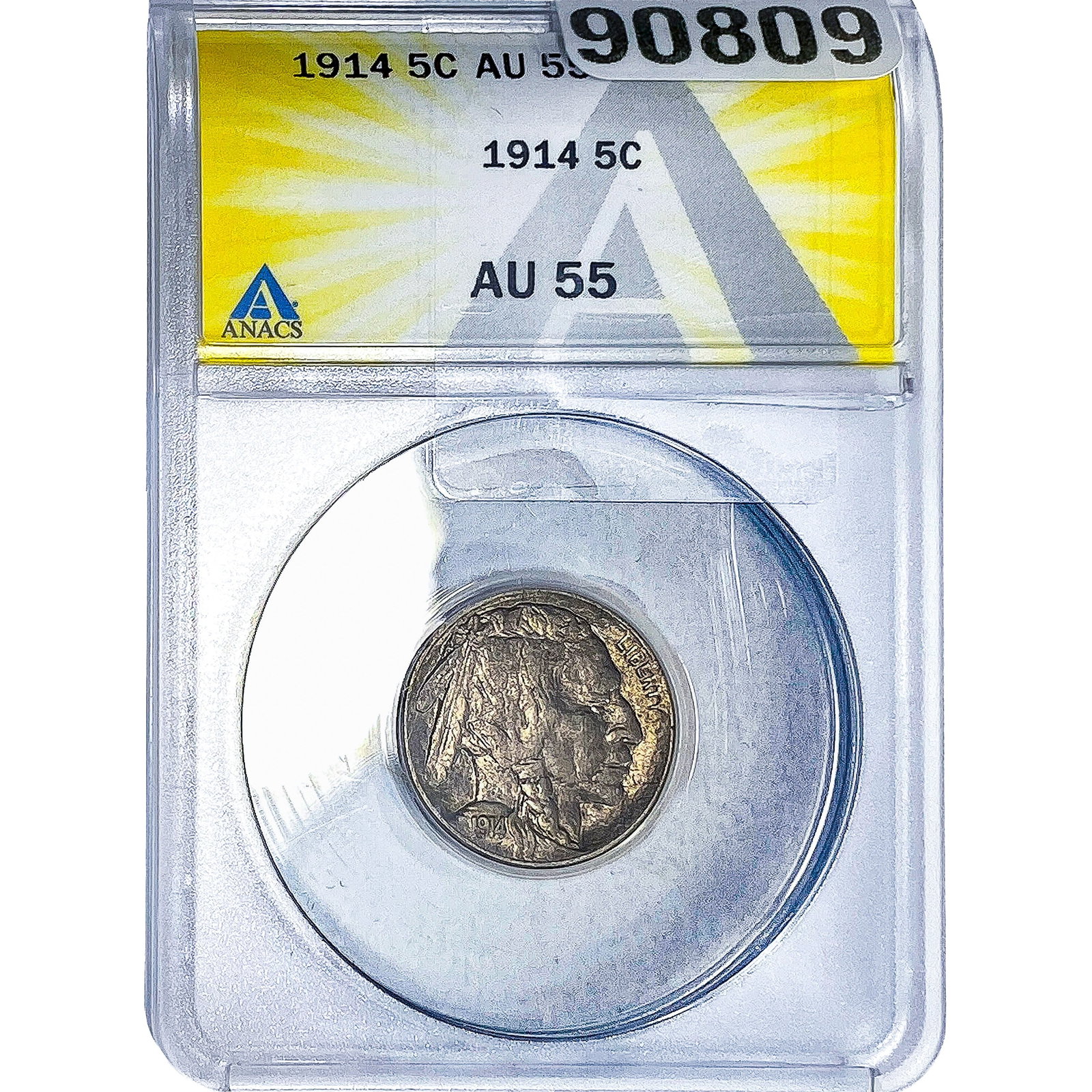 1914 Buffalo Nickel ANACS AU55: 1914 Buffalo Nickel ANACS AU55