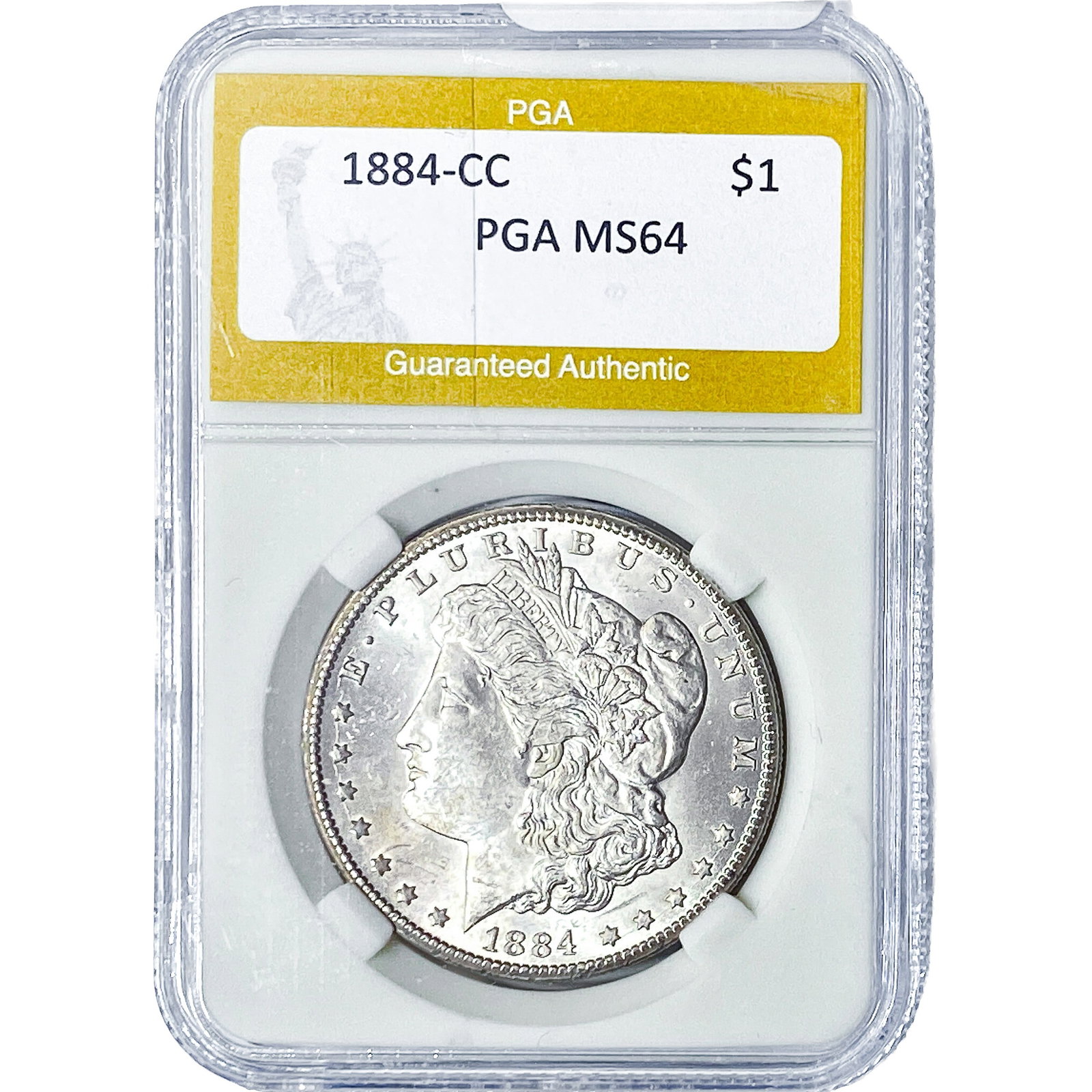 1884-CC Morgan Silver Dollar PGA MS64: 1884-CC Morgan Silver Dollar PGA MS64