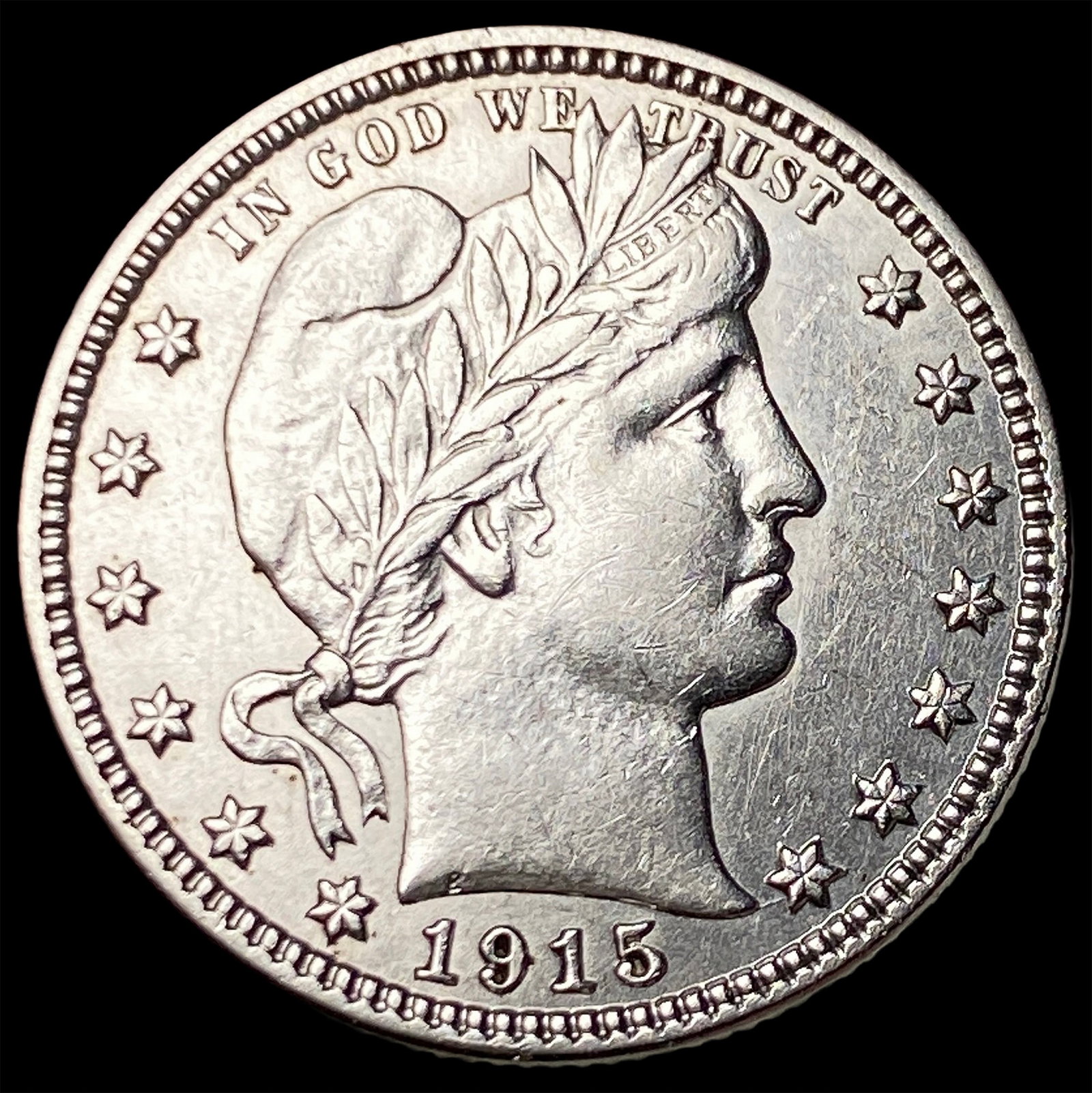 1915-D Silver Barber Quarter CLOSELY UNCIRCULATED: 1915-D Silver Barber Quarter CLOSELY UNCIRCULATED