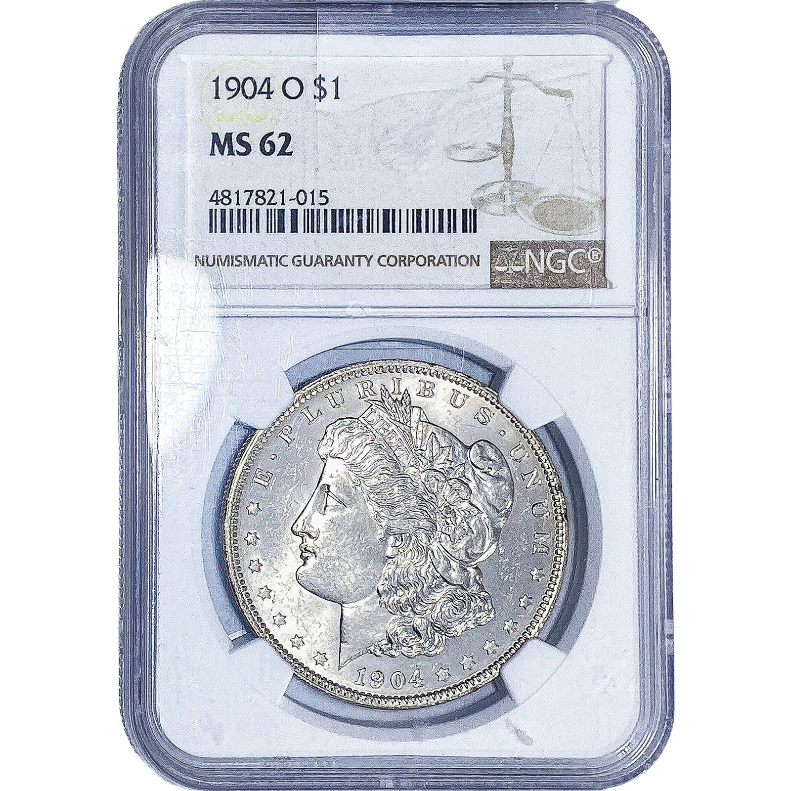 1904-O Morgan Silver Dollar NGC MS62: 1904-O Morgan Silver Dollar NGC MS62
