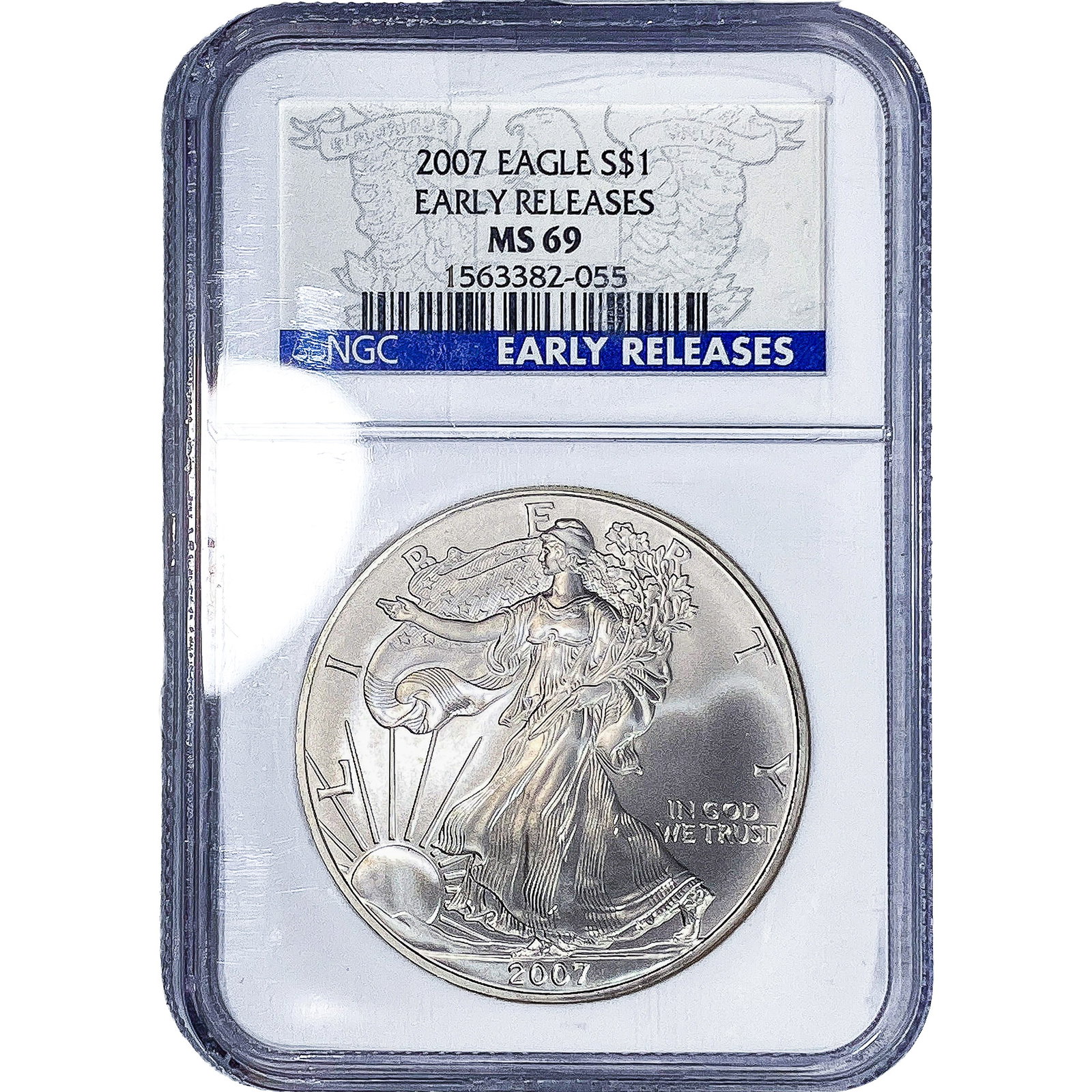 2007 Silver Eagle NGC MS69: 2007 Silver Eagle NGC MS69