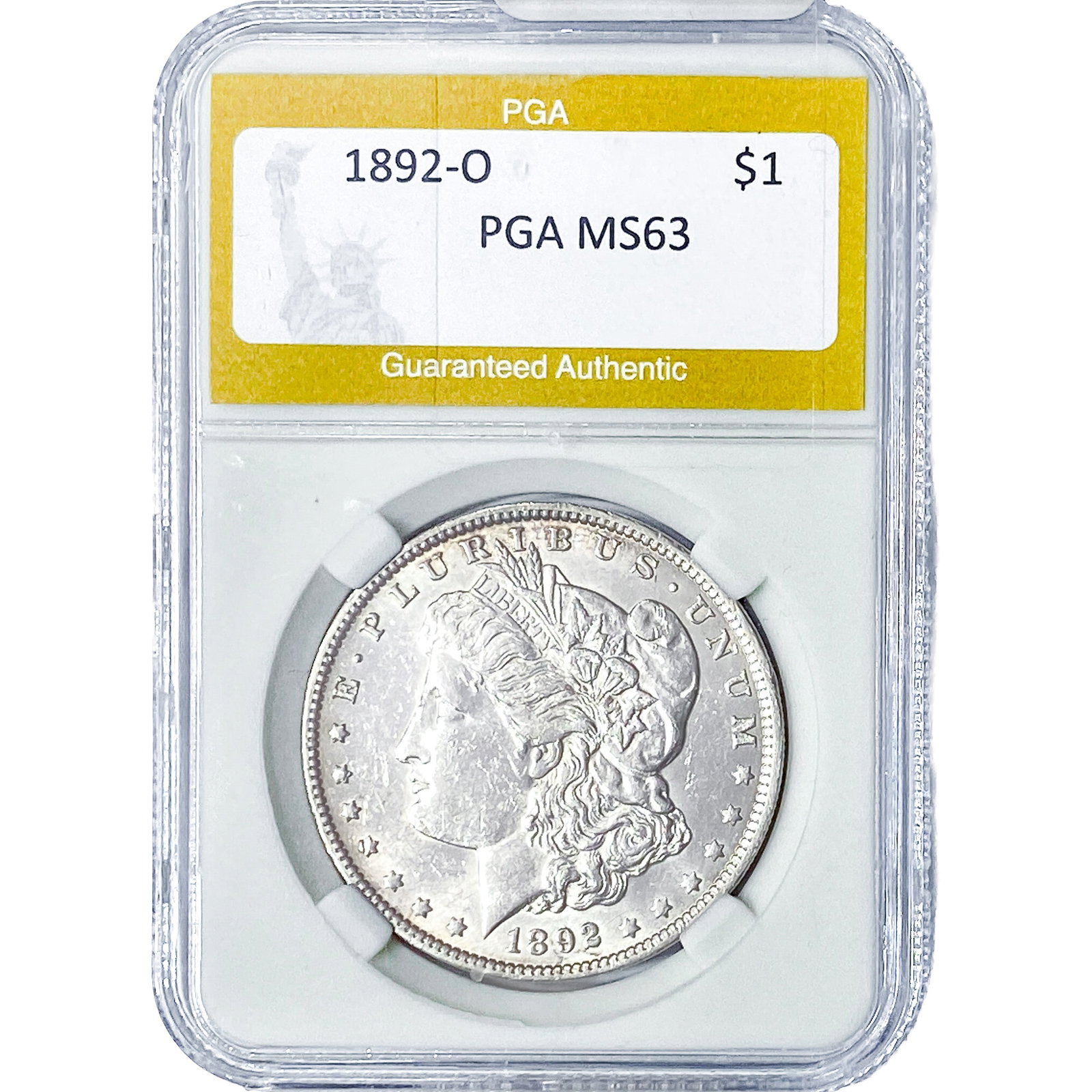 1892-O Morgan Silver Dollar PGA MS63: 1892-O Morgan Silver Dollar PGA MS63