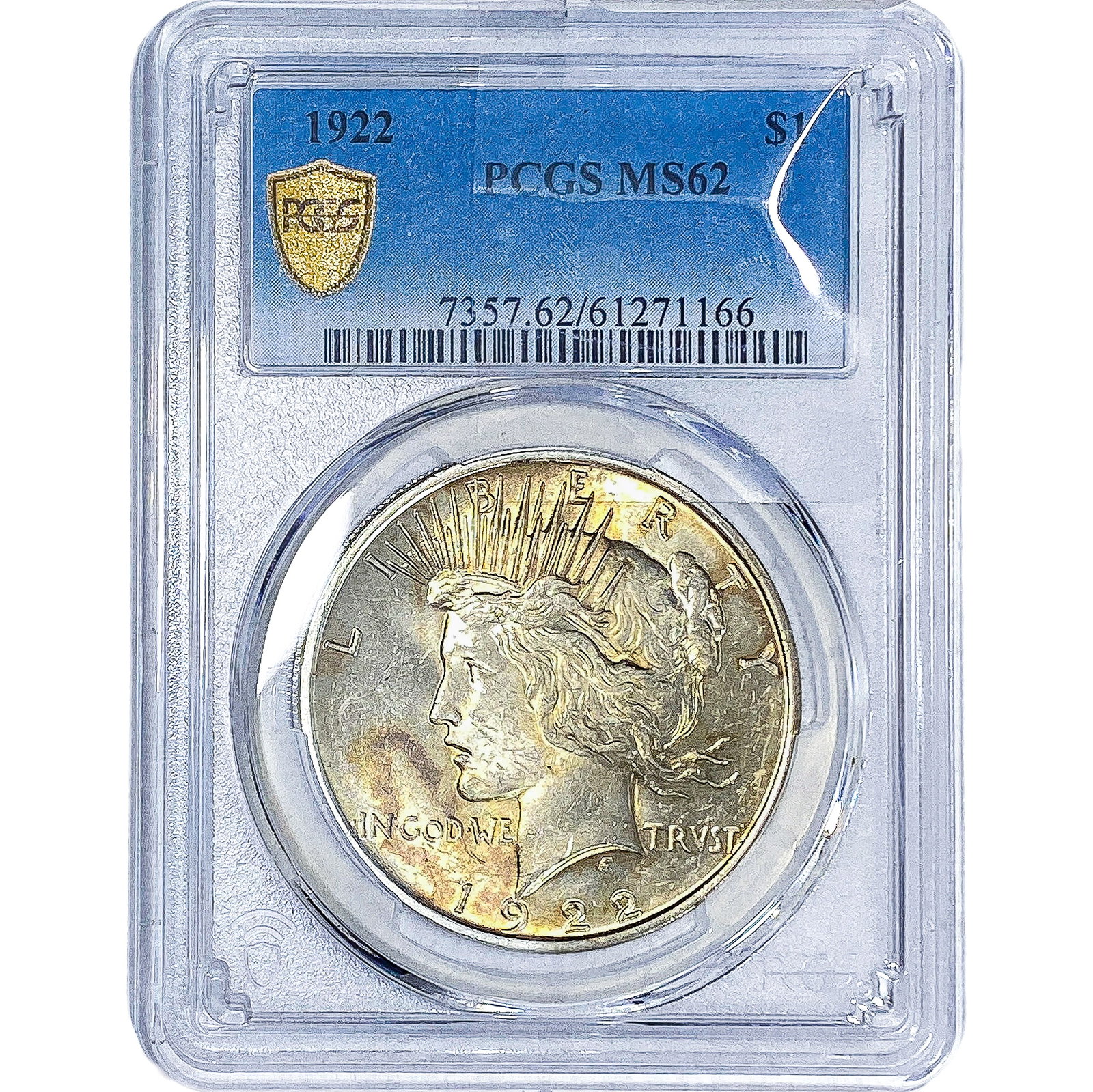 1922 Silver Peace Dollar PCGS MS62: 1922 Silver Peace Dollar PCGS MS62