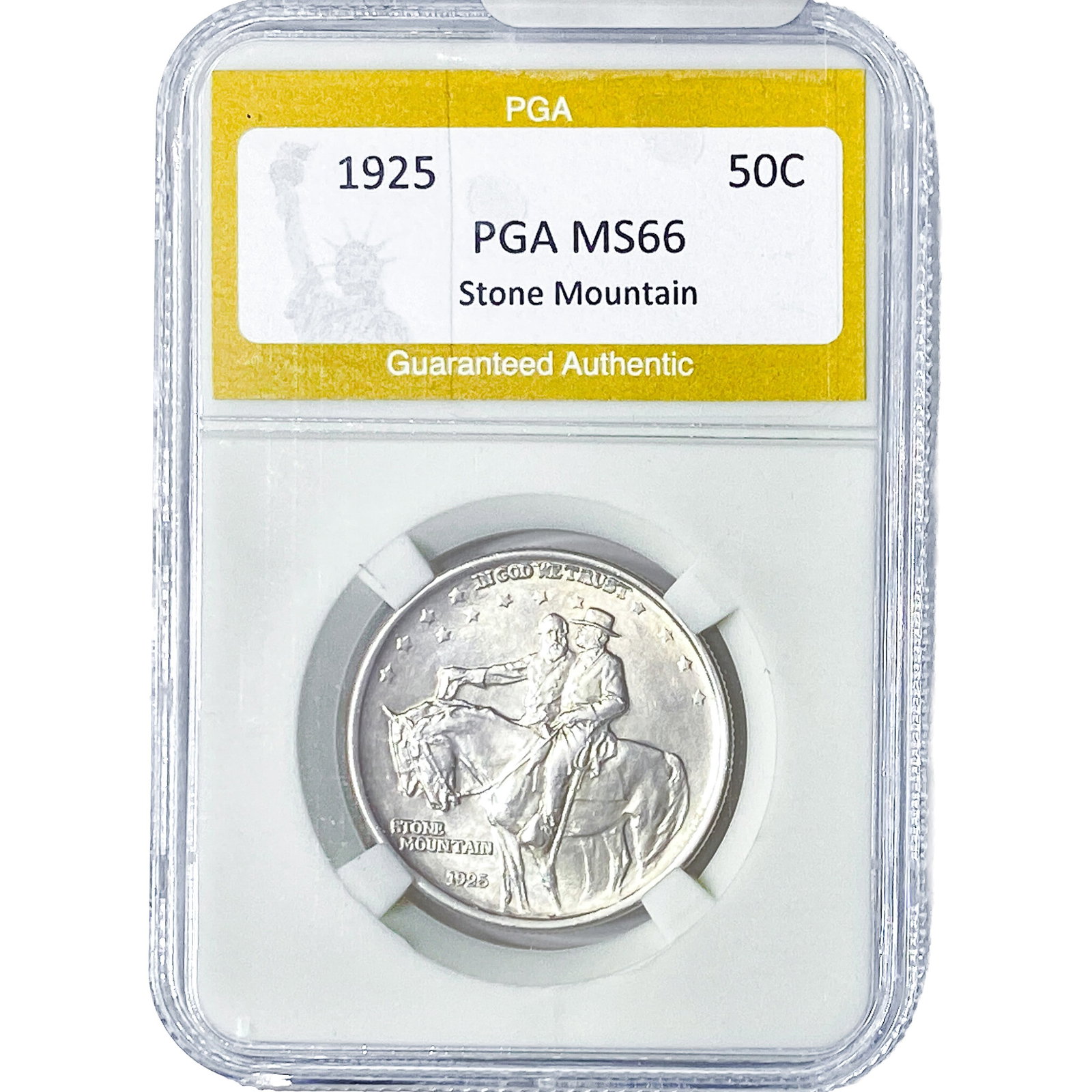 1925 Stone Mountain Half Dollar PGA MS66: 1925 Stone Mountain Half Dollar PGA MS66