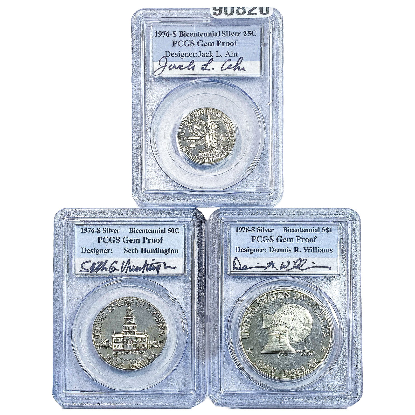 [3 Coins] 1976-S Sliver $1, 50C, 25C Gem Proof Set PCGS (1 of 2)
